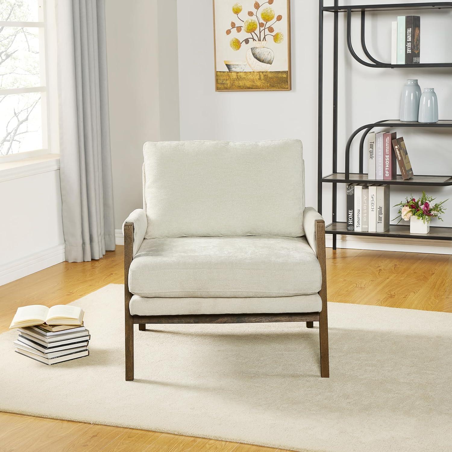 Roundhill Furniture Kelly Mid-Century Modern Velvet Accent Armchair