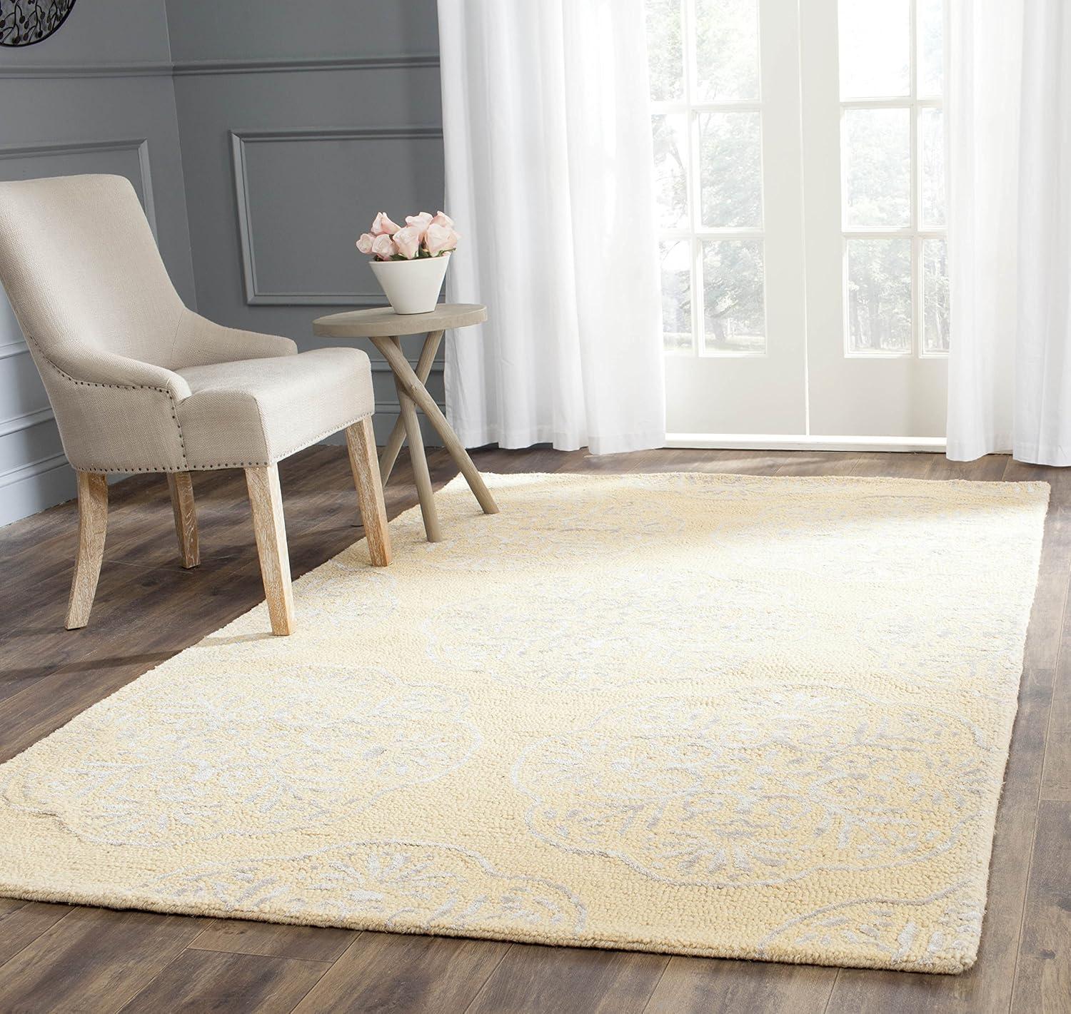 SAFAVIEH Bella Glenna Abstract Wool Area Rug, Beige/Silver, 3' x 5'