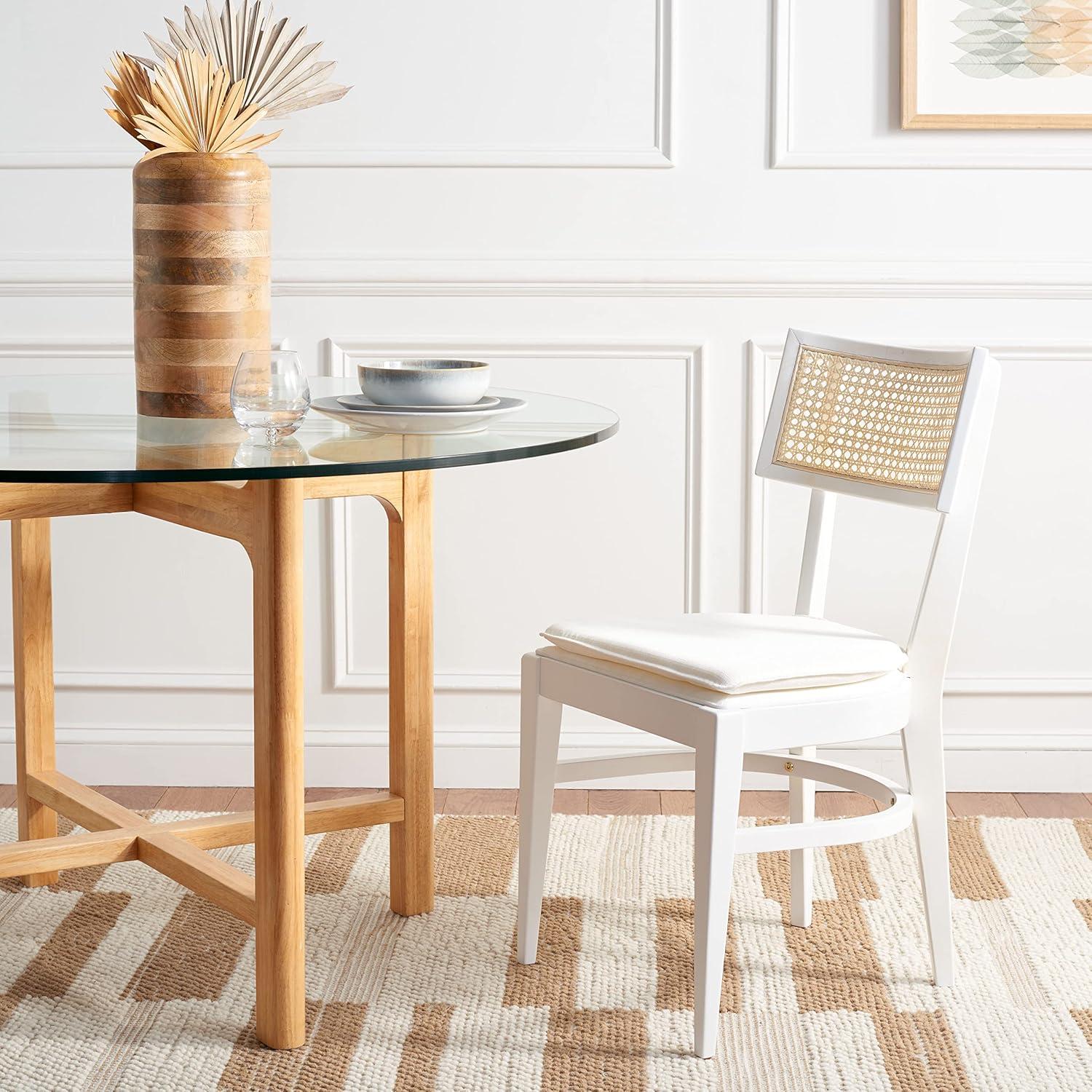 Galway Cane Dining Chair - DCH1007 - White/Natural - Safavieh