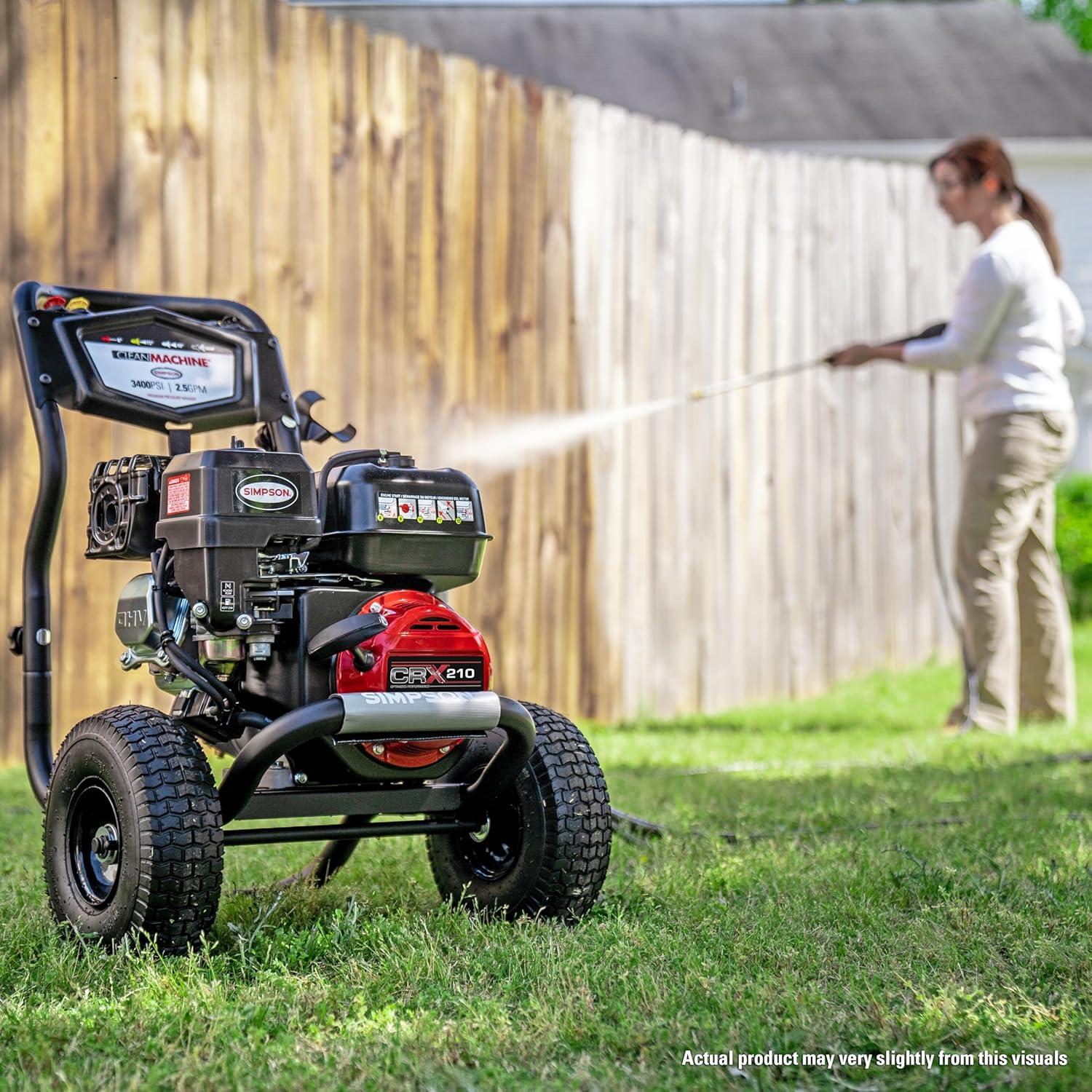 3400 Psi at 2.5 GPM with OEM Technologies™ Axial Cam Pump Cold Water Gas Pressure Washer