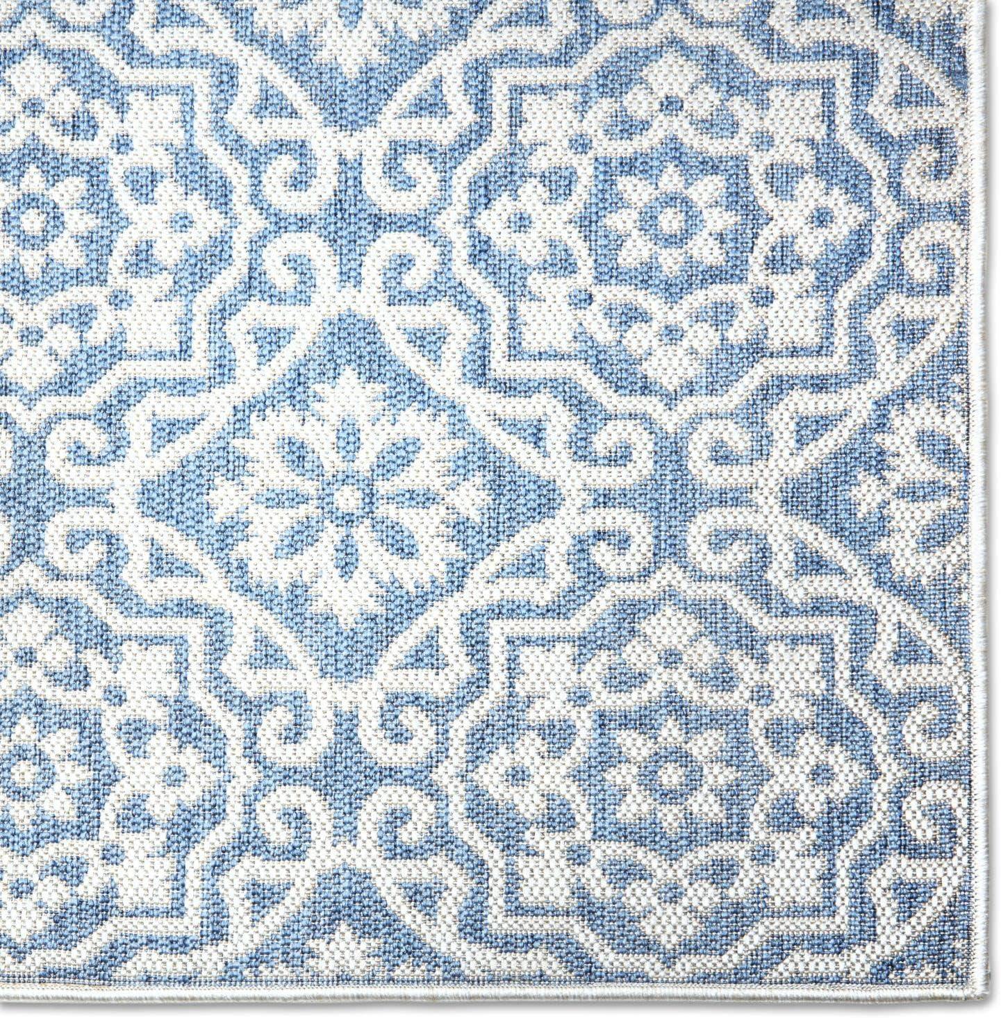 Nicole Miller New York Patio Country Danica Geometric Indoor/Outdoor Area Rug, Blue/Gray