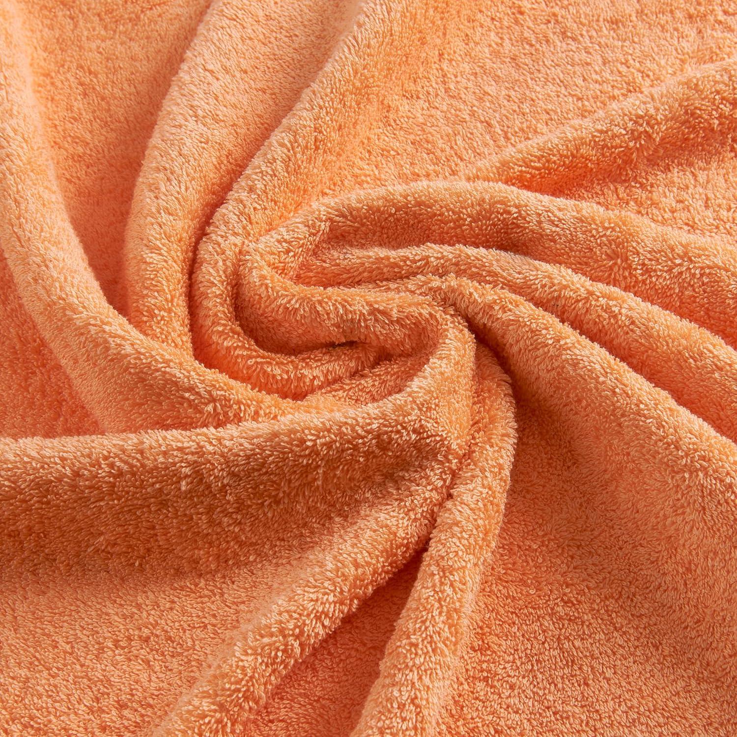 Dan River Juego de Toallas de 6 Piezas, Toalla de Baño de Algodón Suave de Secado Rápido para Gimnasio, Spa y Baño - Naranja