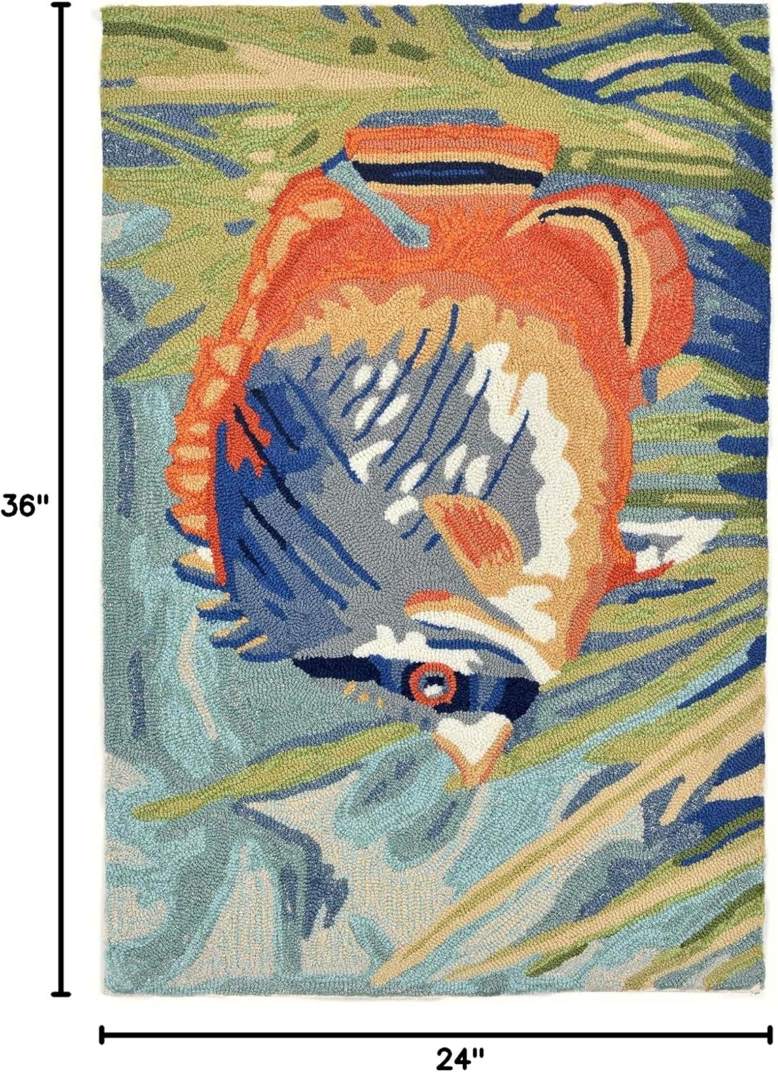 Liora Manne Ravella Tropical Fish Indoor/Outdoor Rug Ocean 2' x 3'