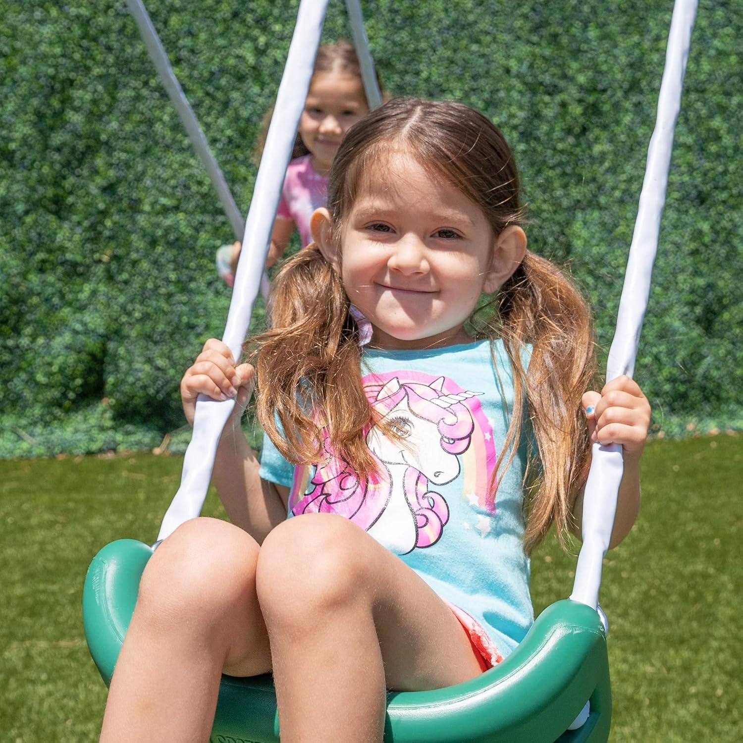 The Swing Company Northridge Metal Swing Set with Saucer Swing and 5' Slide