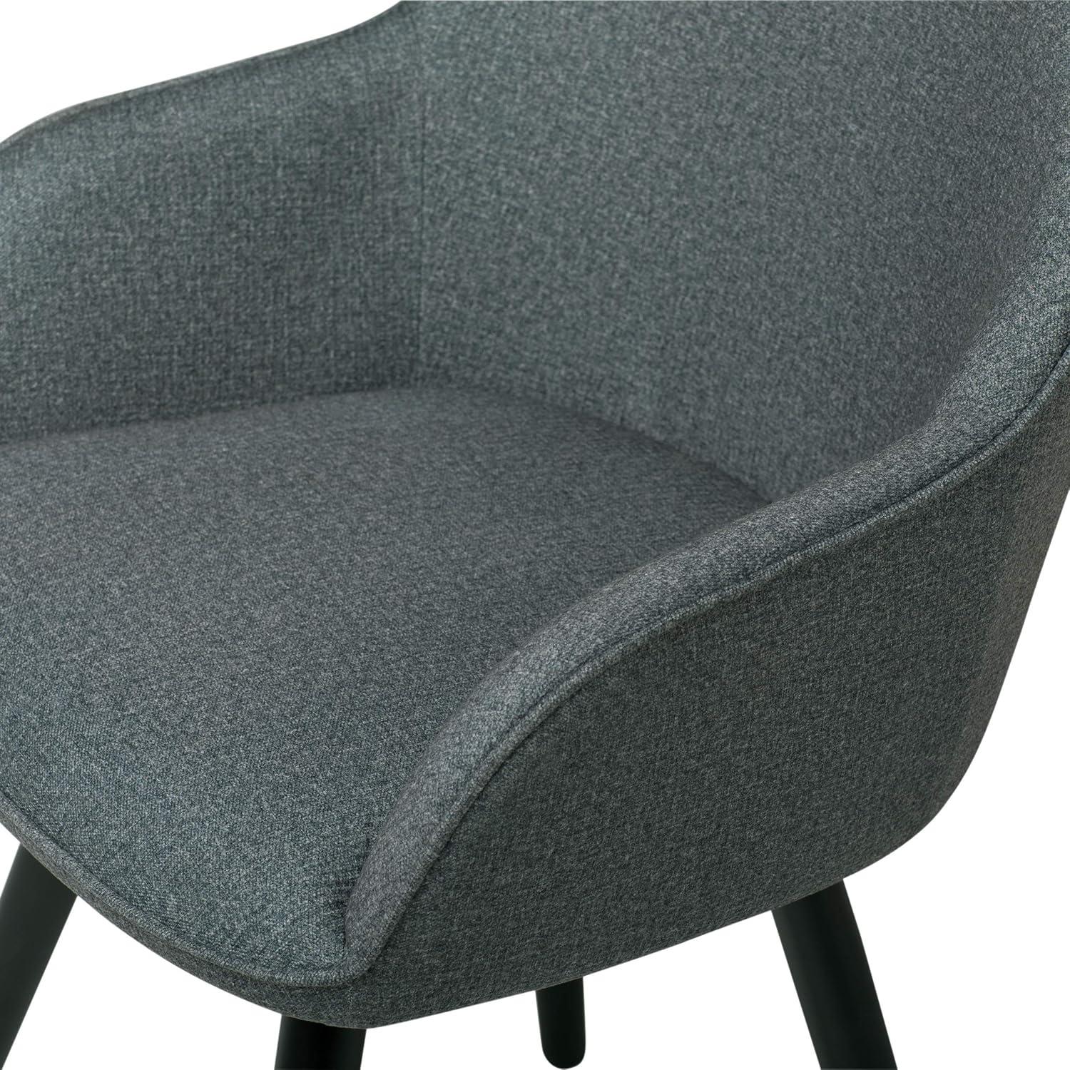 Charcoal Gray Metal Swivel Armchair with Upholstered Seat