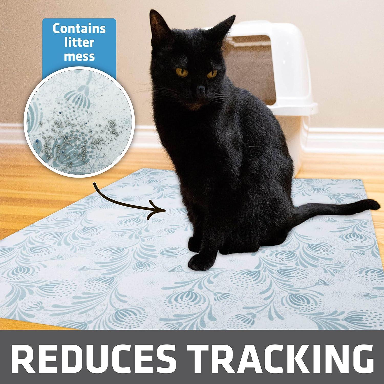 Drymate XL Cat Litter Mat for Litter Box, Protective & Decorative - Absorbent, Waterproof, Machine Washable