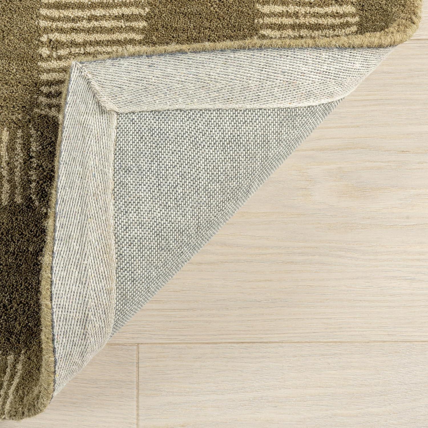 Nuloom Quince Checkered Wool Area Rug, 6' x 9', Olive