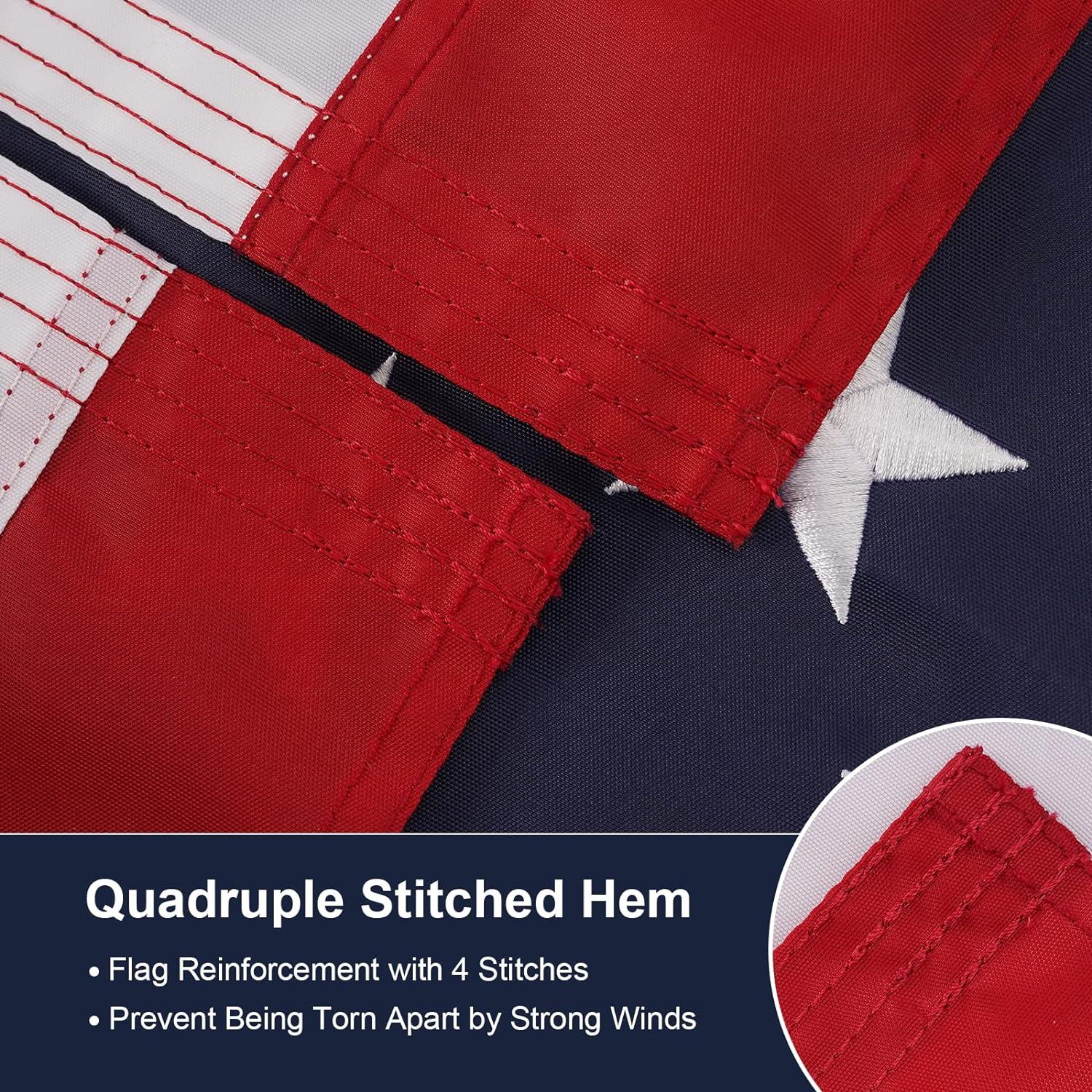 American Flags for Outside | American Flag | 3x5 American Flag -Heavy Duty Nylon Flags For Outside 3x5 Outdoor Flag with Embroidered Stars and Sewn Stripes 3x5 US Flag for High Wind