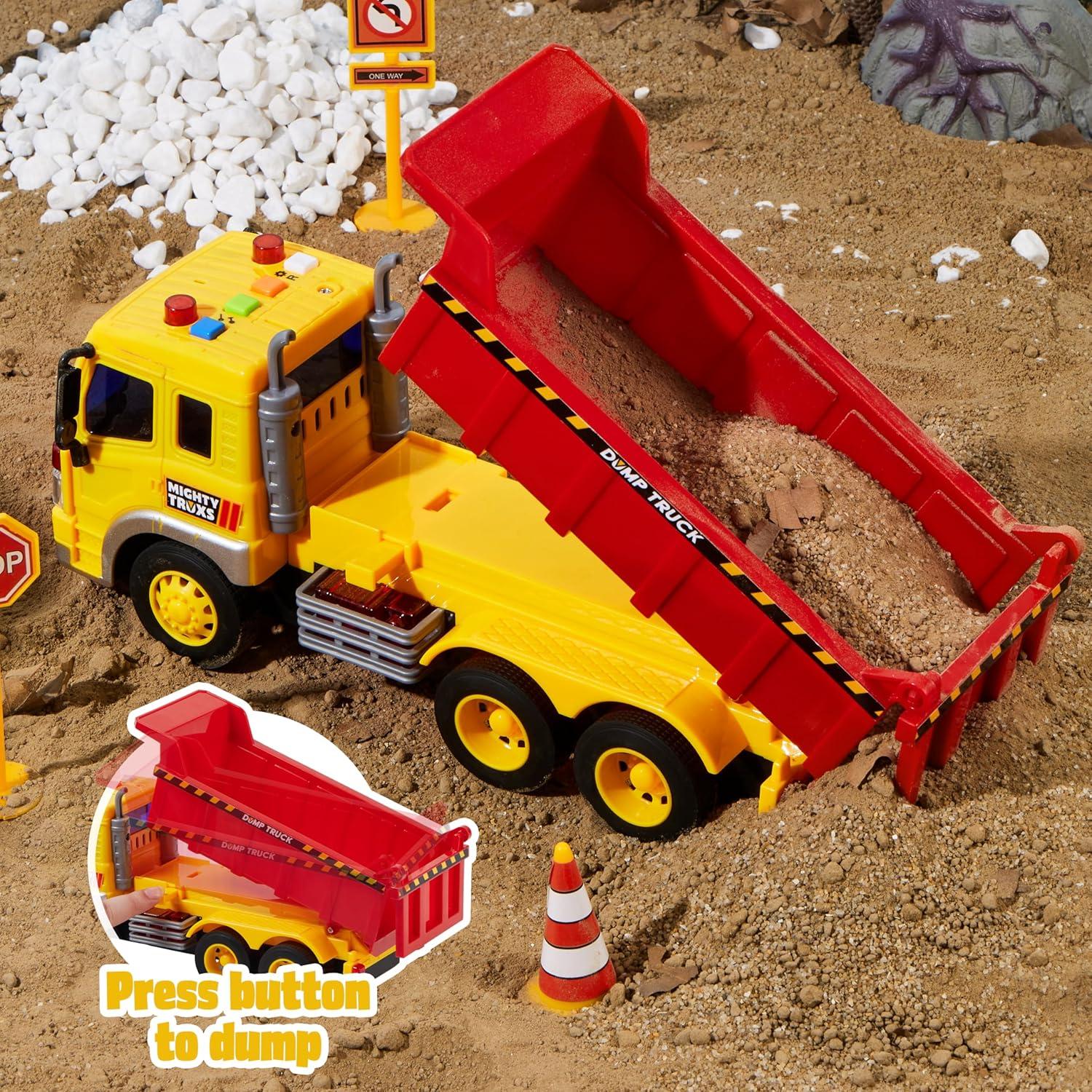 Joyfy Construction Toys for Boys Kids Toddlers, Excavator, Dump Truck and Loader Toy Trucks Construction Truck Toys Christmas Birthday Gifts for Boys