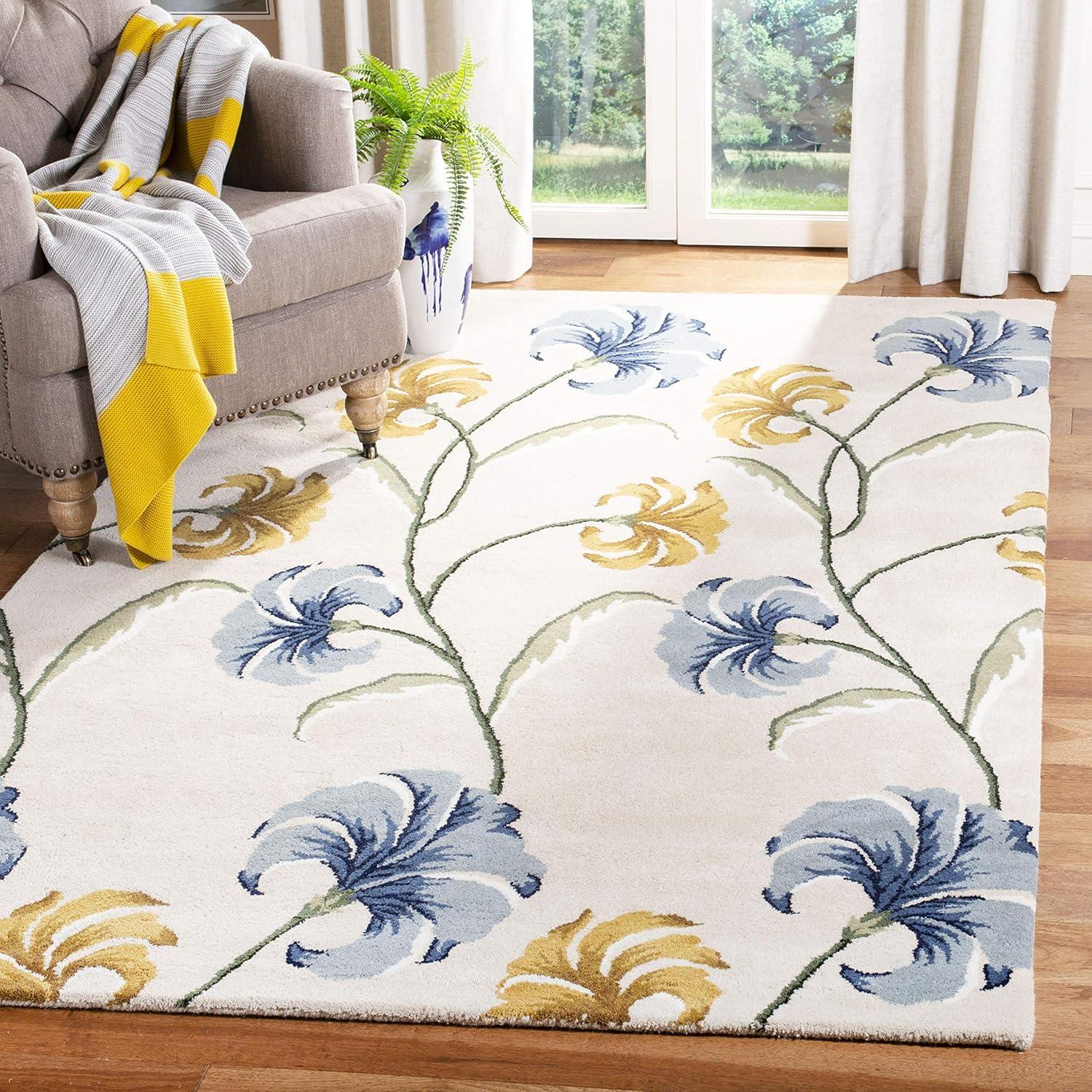 Soho SOH768 Hand Tufted Accent Rug - Blue/Ivory - 3'6"x5'6" - Safavieh.