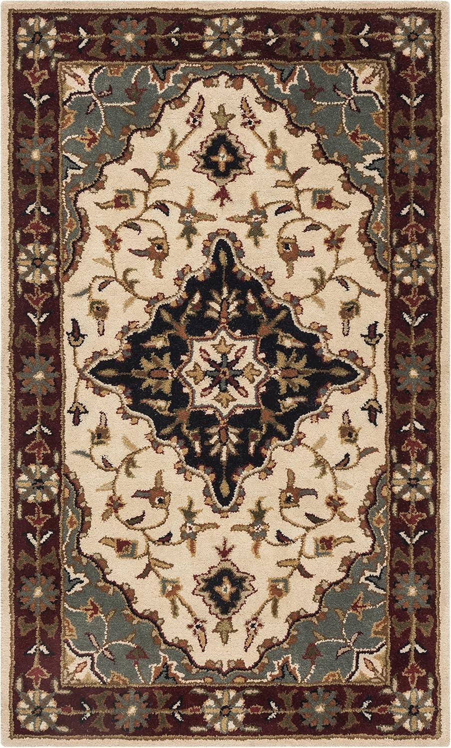 Heritage HG760 Hand Tufted Area Rug - Ivory/Red - 8'3"x11' - Safavieh.