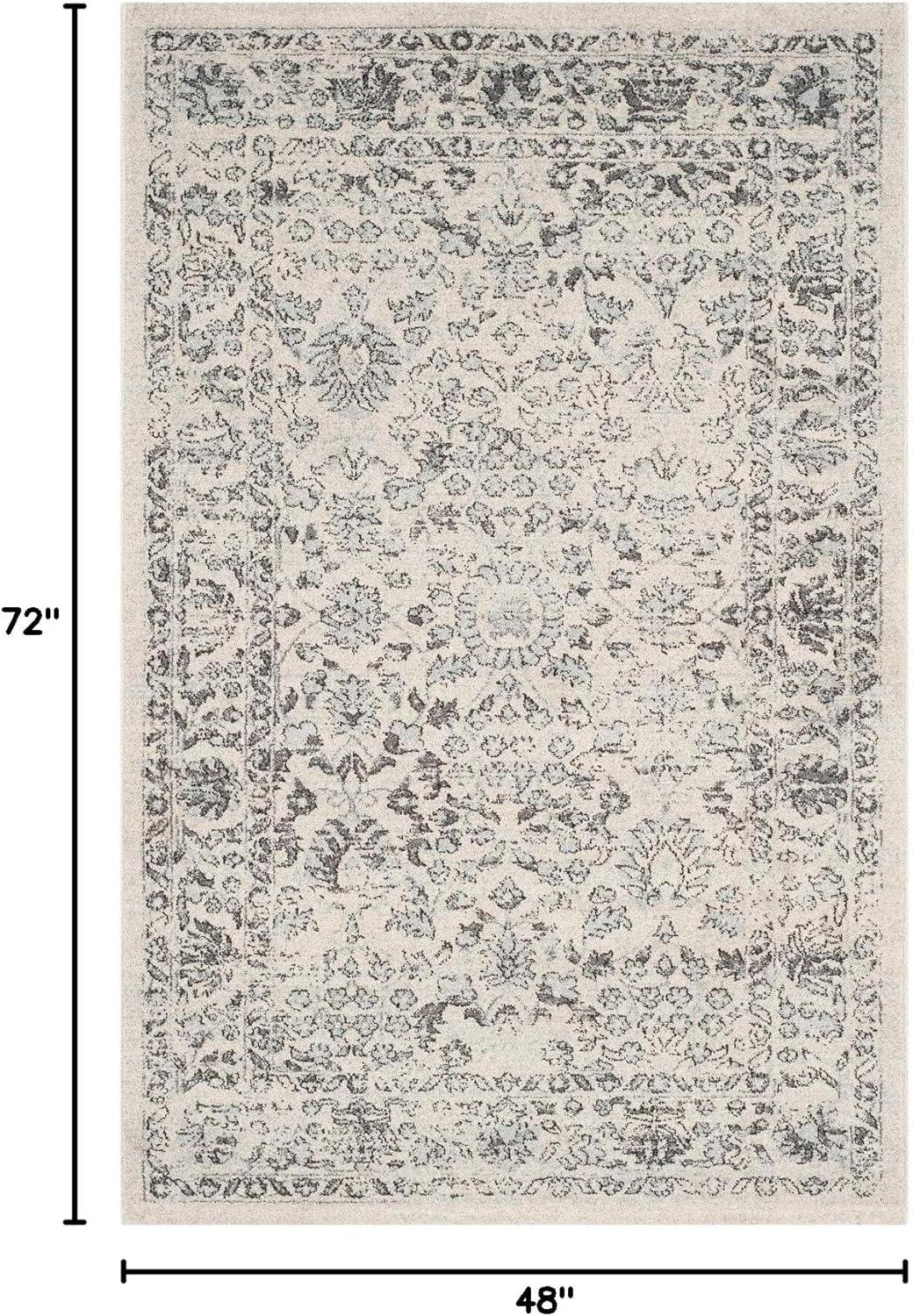 Carmel Beige/Blue Large Rectangle Rug-Color:Beige/Blue,Shape:Small Rectangle,Size:4' x 6'