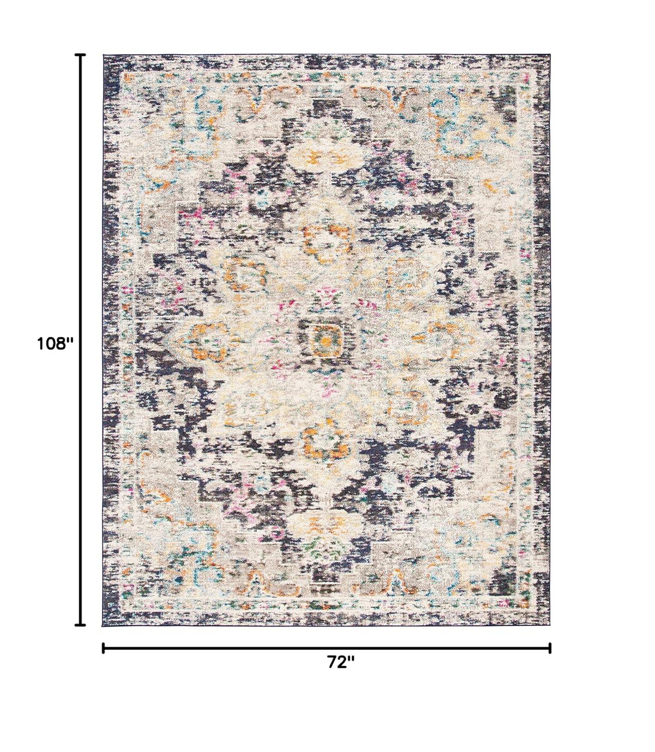 Madison MAD473 Power Loomed Indoor Area Rug - Black/Gold - 6'x9' - Safavieh