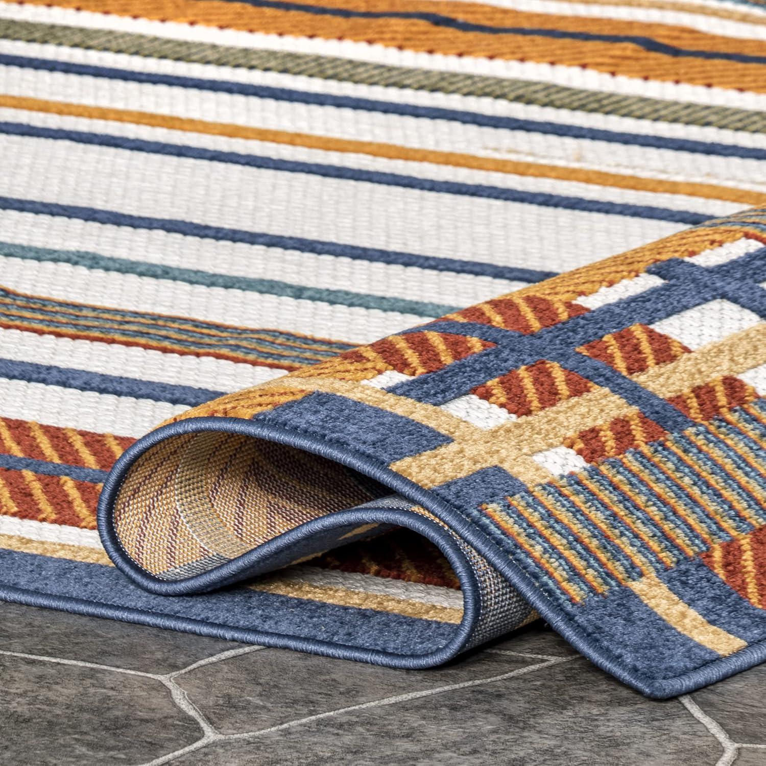 nuLOOM Bennie Transitional Striped Indoor/Outdoor Patio Area Rug