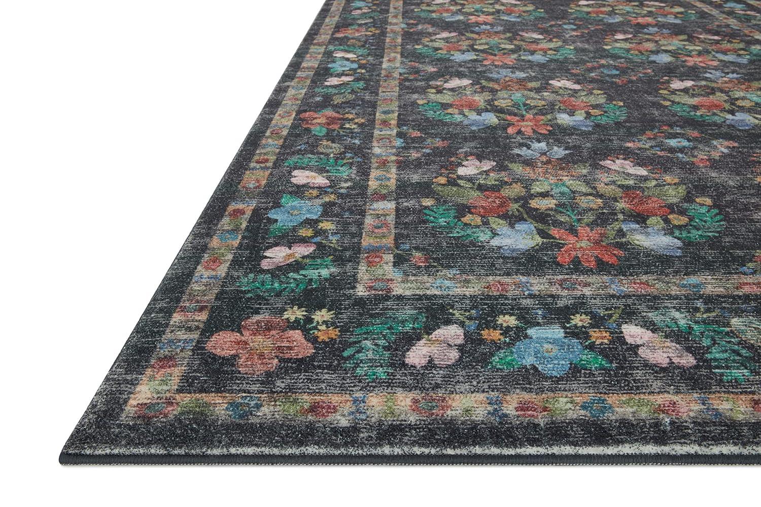 Rifle Paper Co. x Loloi Courtyard Charcoal Area Rug feat. CloudPile