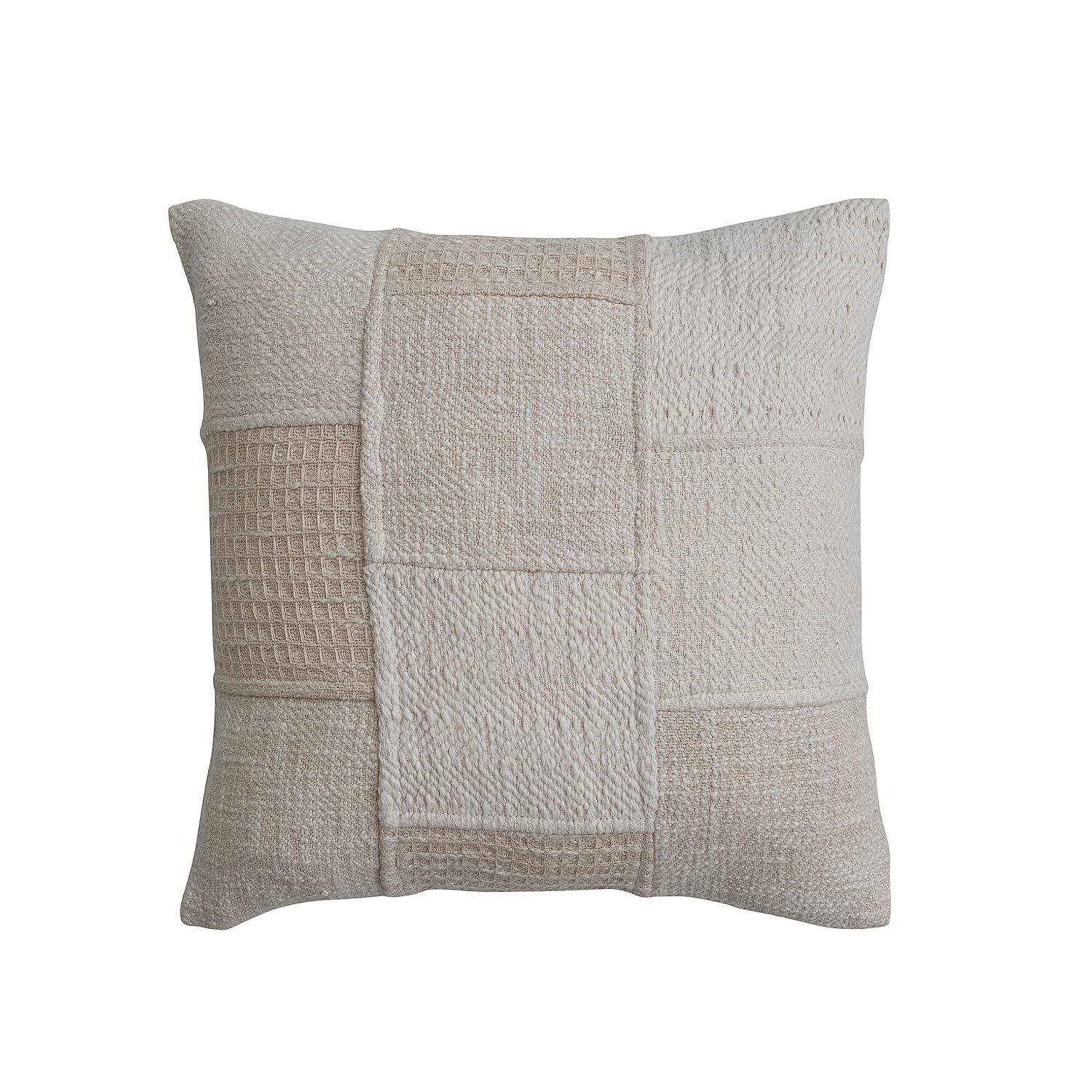 Bloomingville 18 Inches Square Cotton Patchwork Pillow