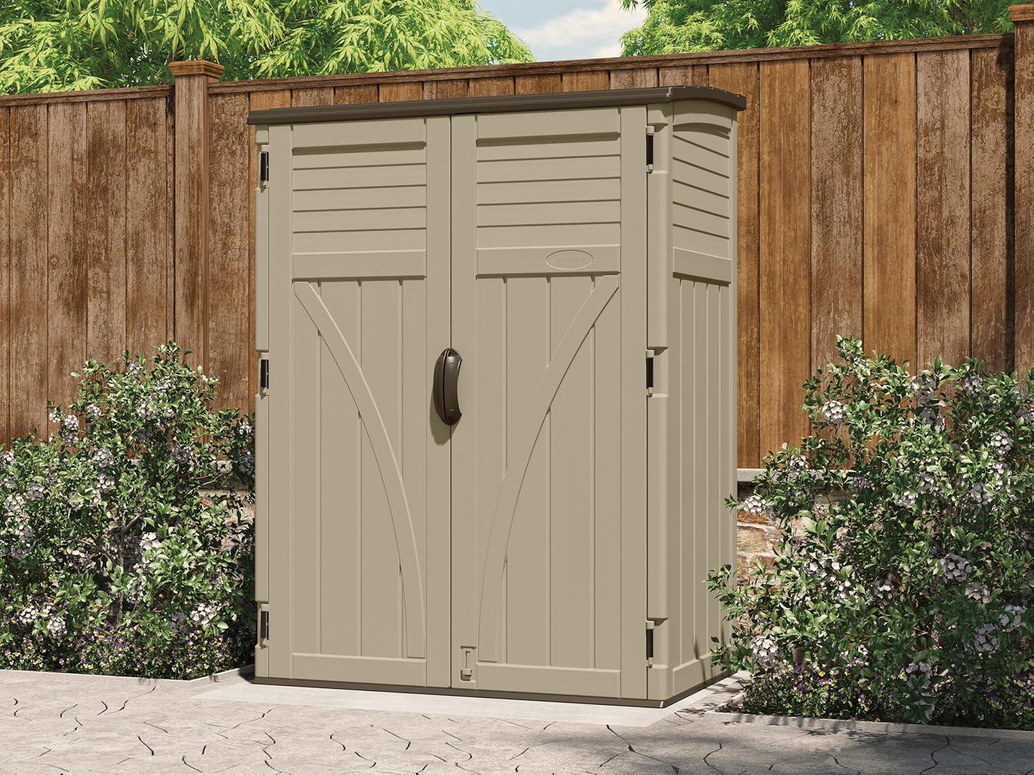 Suncast 53 in. W x 32.5 in. D Resin Vertical Tool Shed
