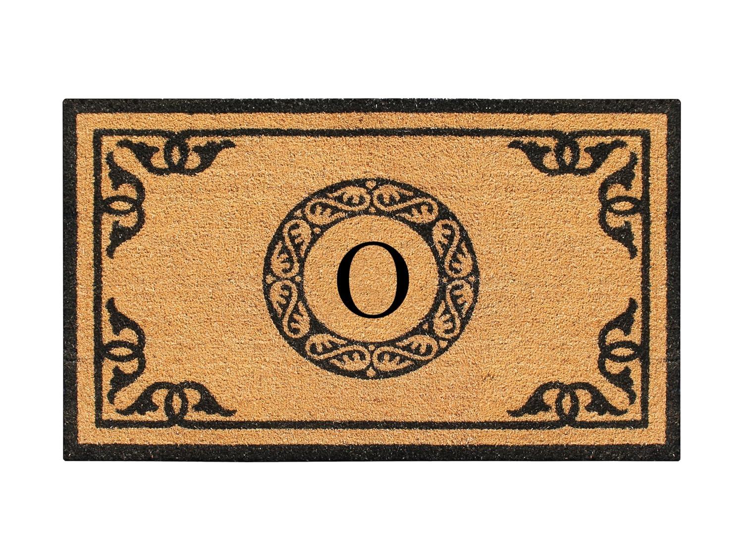 A1HC First Impression Hand Crafted by Artisans Geneva Monogrammed Entry Doormat, 24"X39" O