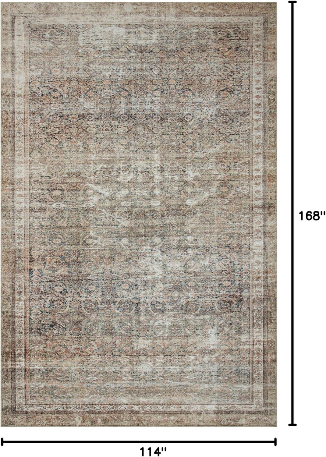 Chris Loves Julia x Loloi Jules Oriental Power Loomed Polyester Area Rug in Ink / Terracotta