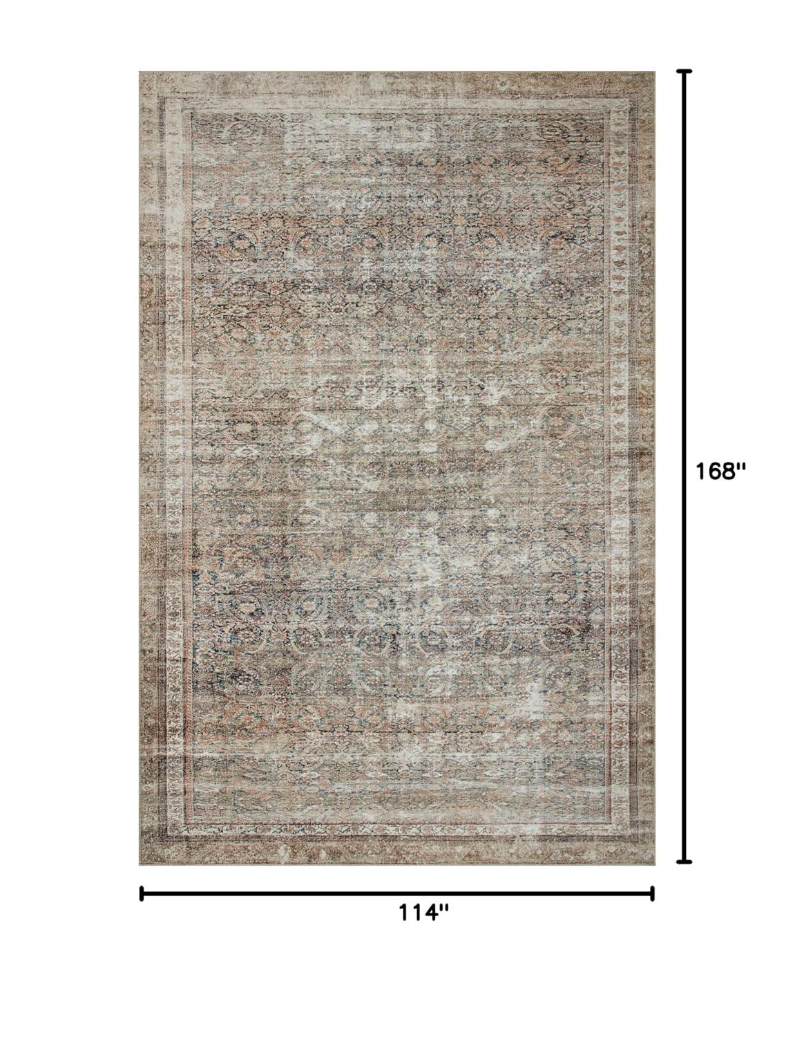Chris Loves Julia x Loloi Jules Oriental Power Loomed Polyester Area Rug in Ink / Terracotta