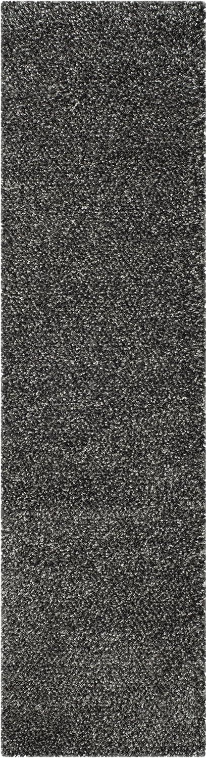 Athens Shag SGA119 Power Loomed Indoor Runner Rug - Dark Grey - 2'3"x8' - Safavieh