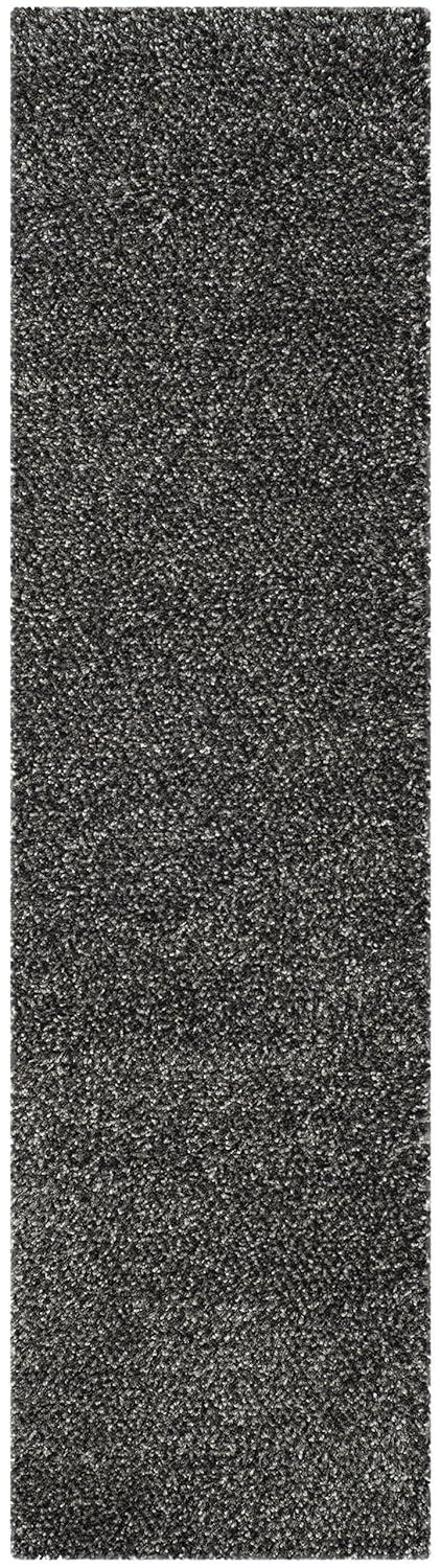 Athens Shag SGA119 Power Loomed Indoor Runner Rug - Dark Grey - 2'3"x8' - Safavieh