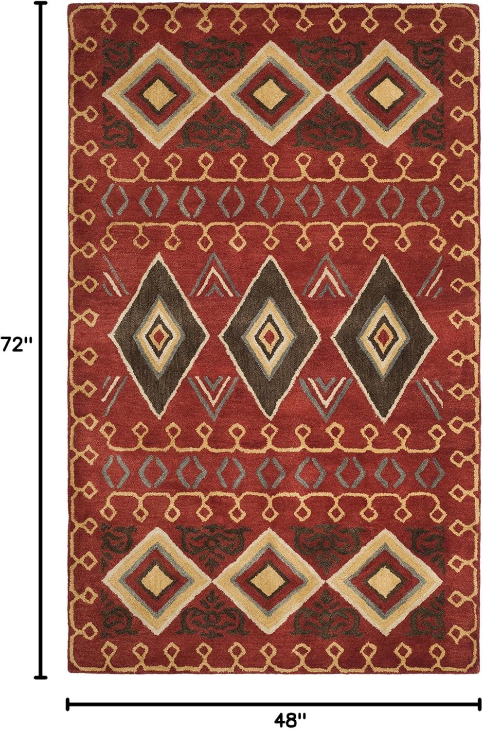 SAFAVIEH Heritage Josif Southwestern Wool Area Rug, Red/Multi, 4' x 6'