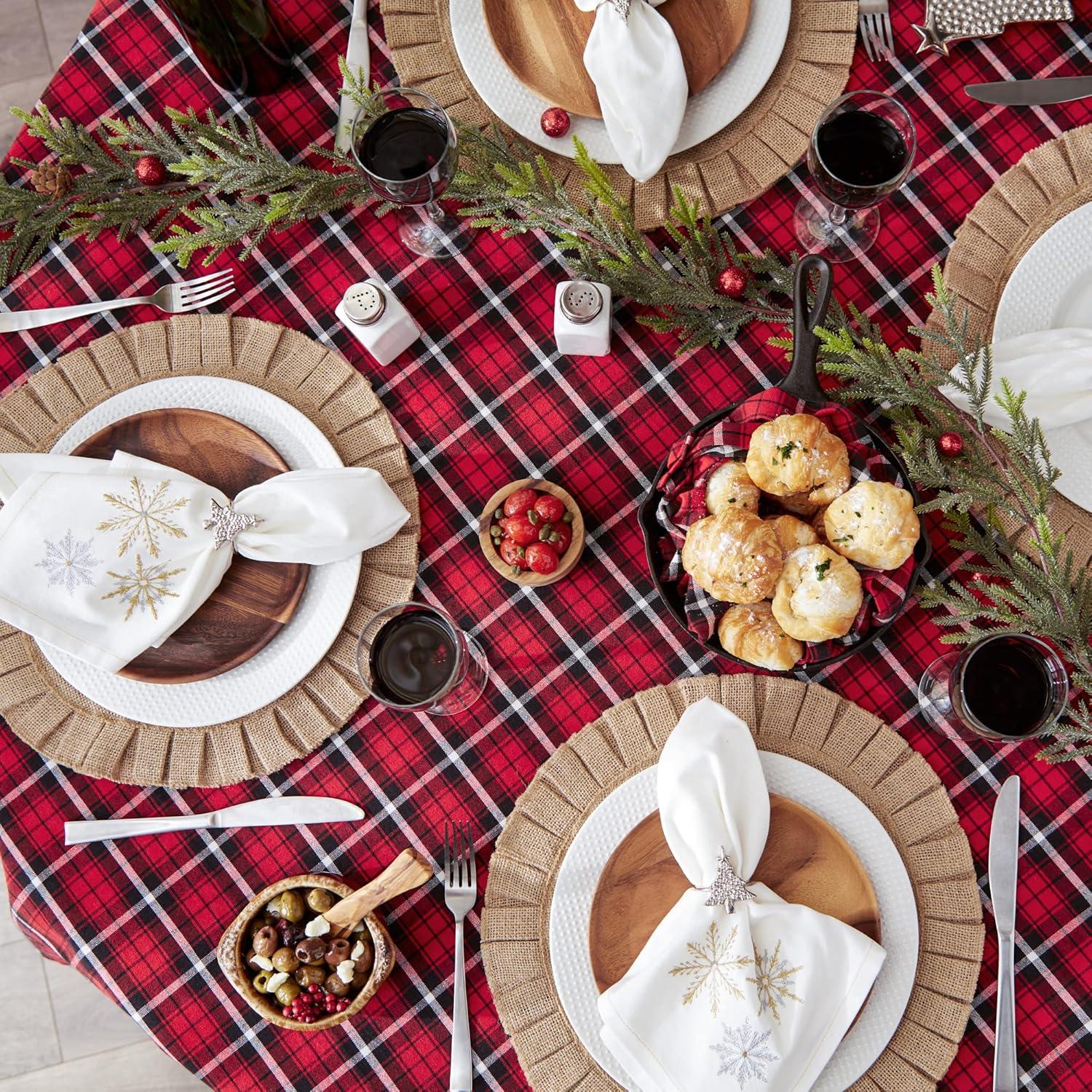 Glad Tidings Plaid Tablecloth 70 Round