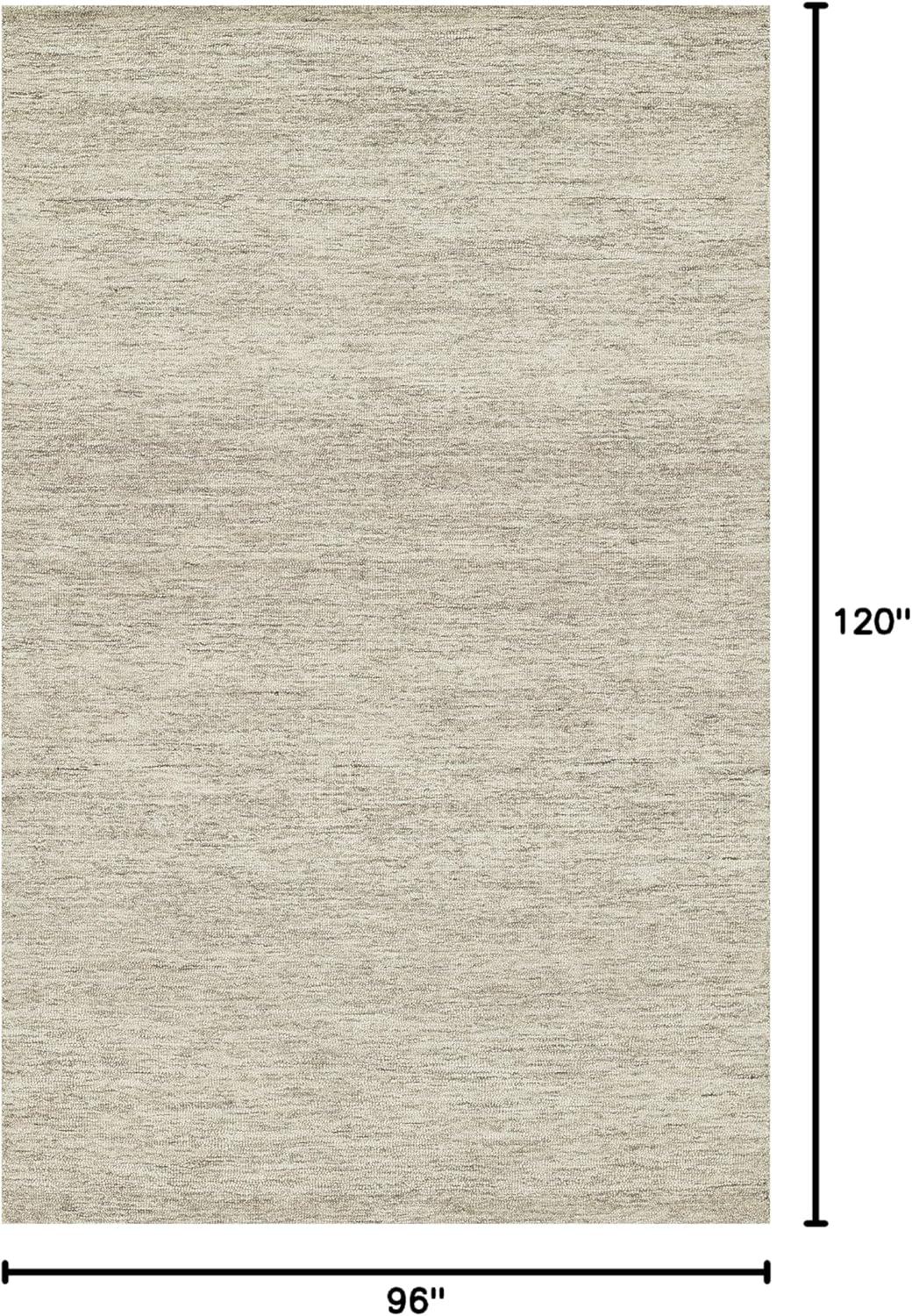 Momeni 8'x10' James Solid Handtufted Area Rug Natural: Wool, Low Pile, Rectangle, Indoor, Tufted, Vacuum Care