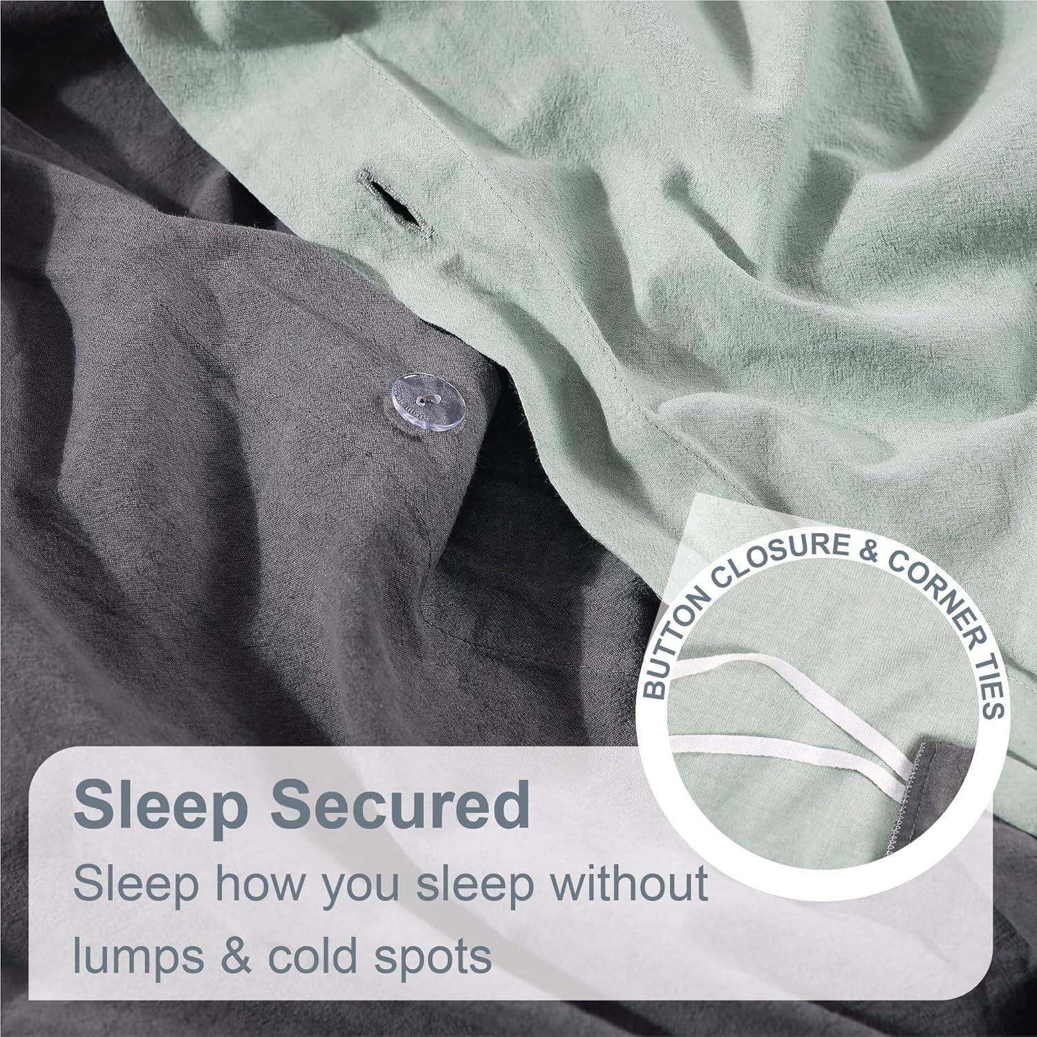 Swift Home 100% Cotton Crinkle Washed Duvet Cover Set