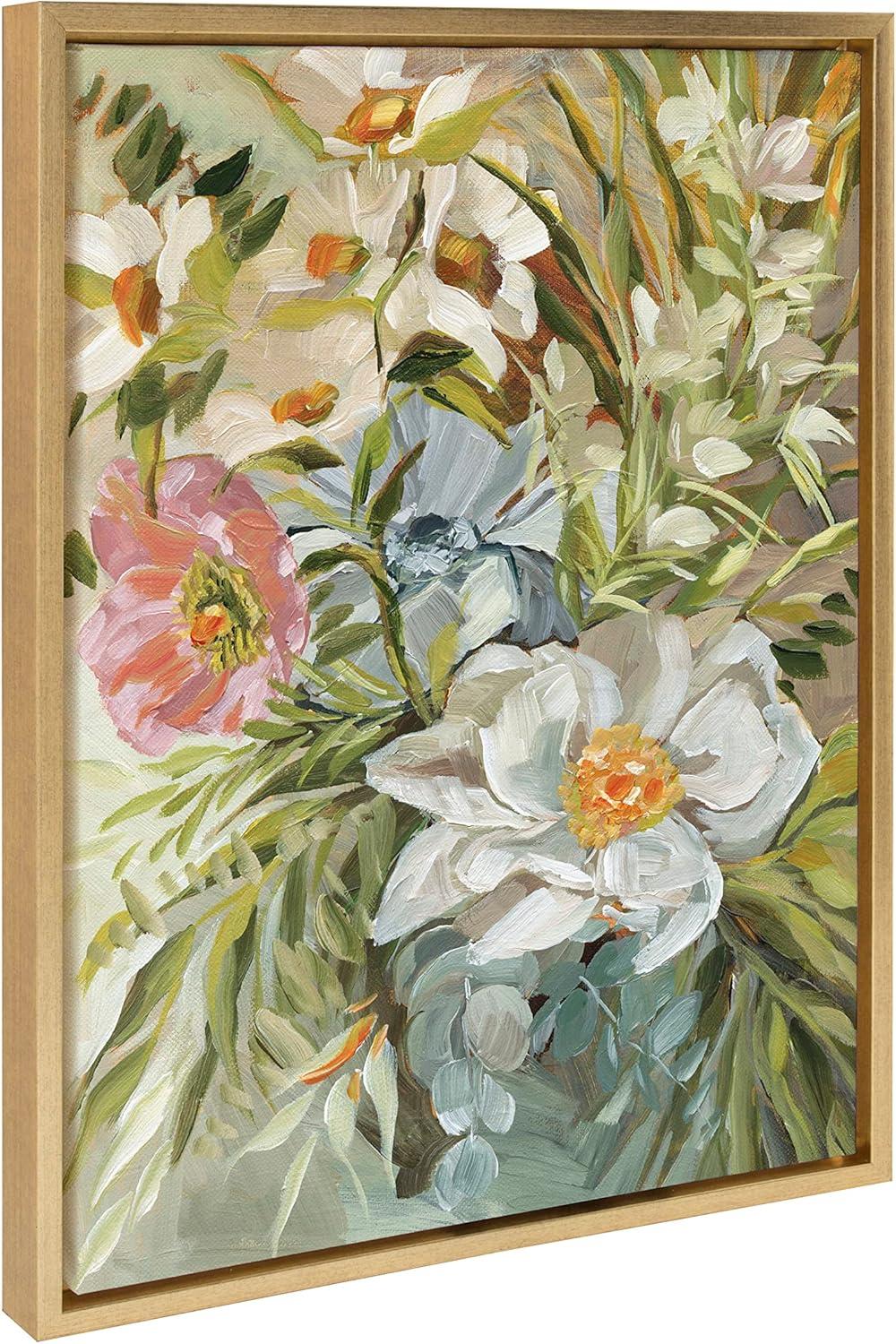 18" x 24" Sylvie Flower Garden Framed Canvas by Annie Quigley - Kate & Laurel All Things Decor