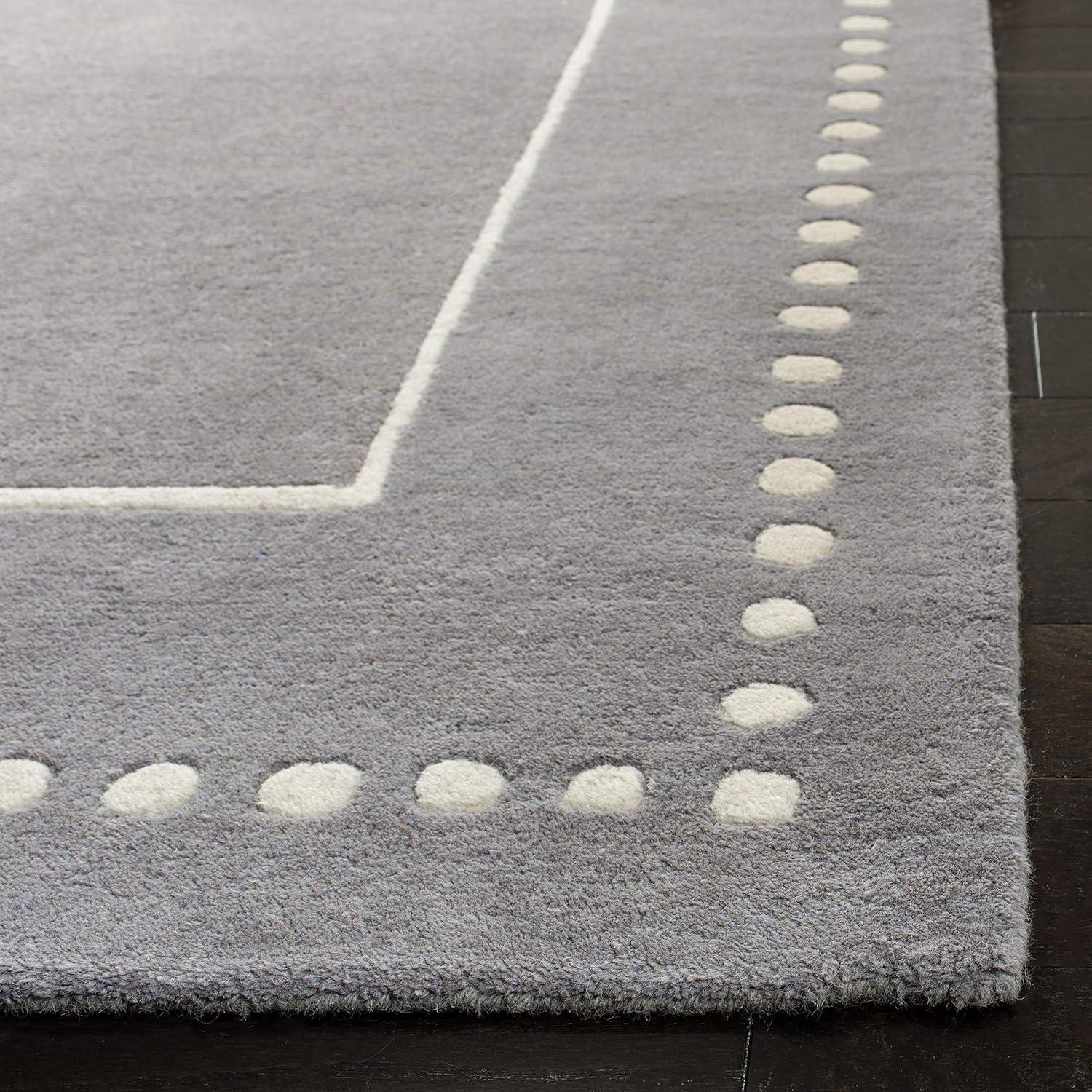 Ivory and Silver Hand-Tufted Wool Accent Rug 2' x 3'