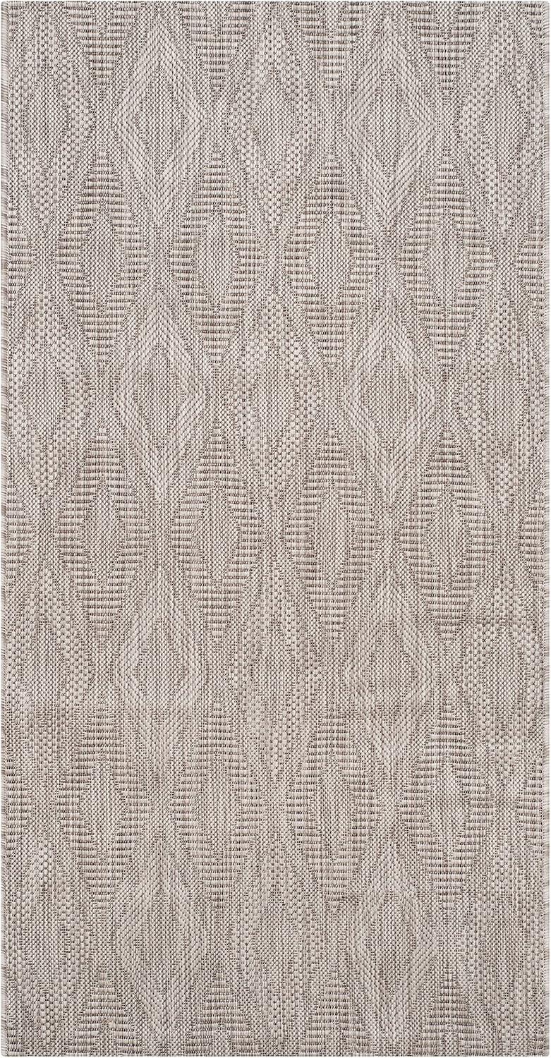 Beige Rectangular Easy-Care Synthetic Area Rug, 31" x 4"