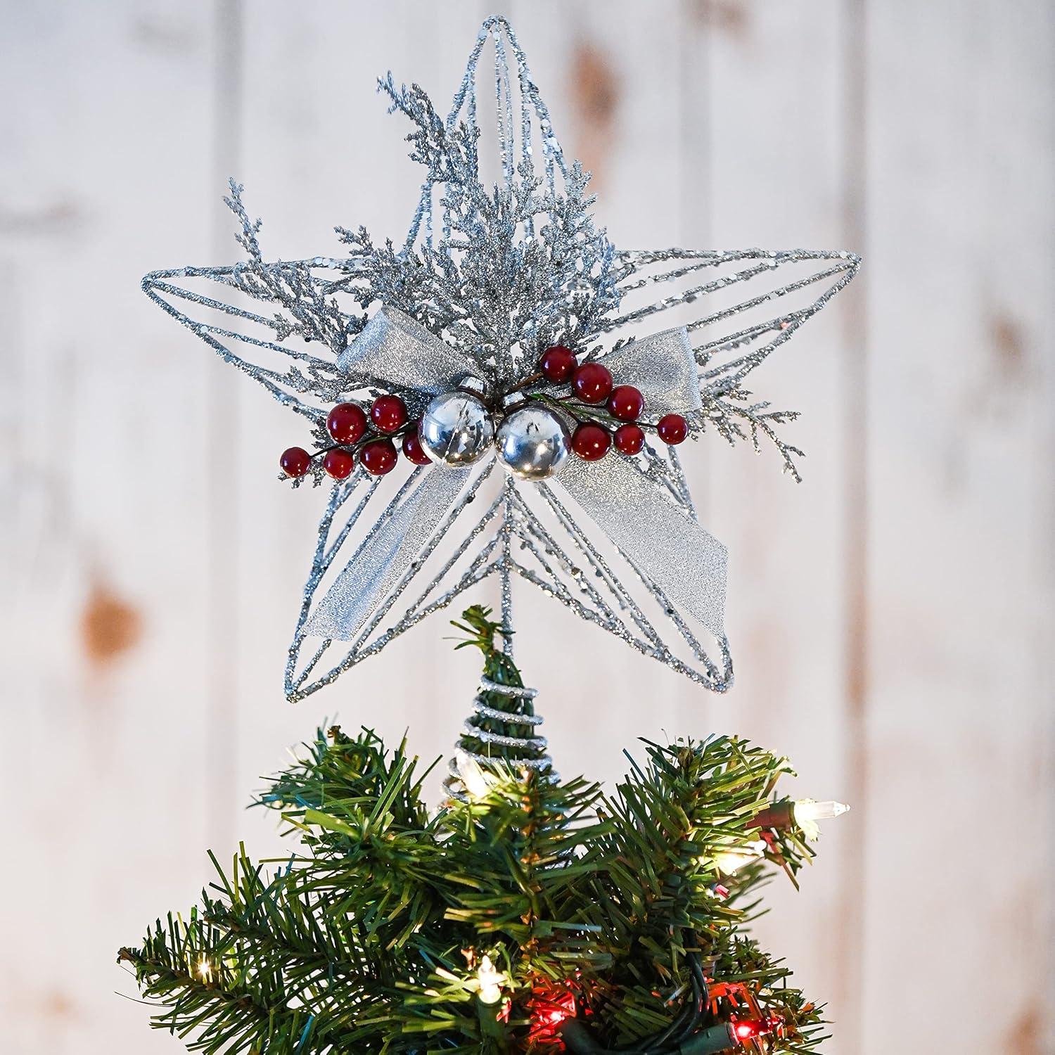 Ornativity Star Tree Topper with Bells and Berries