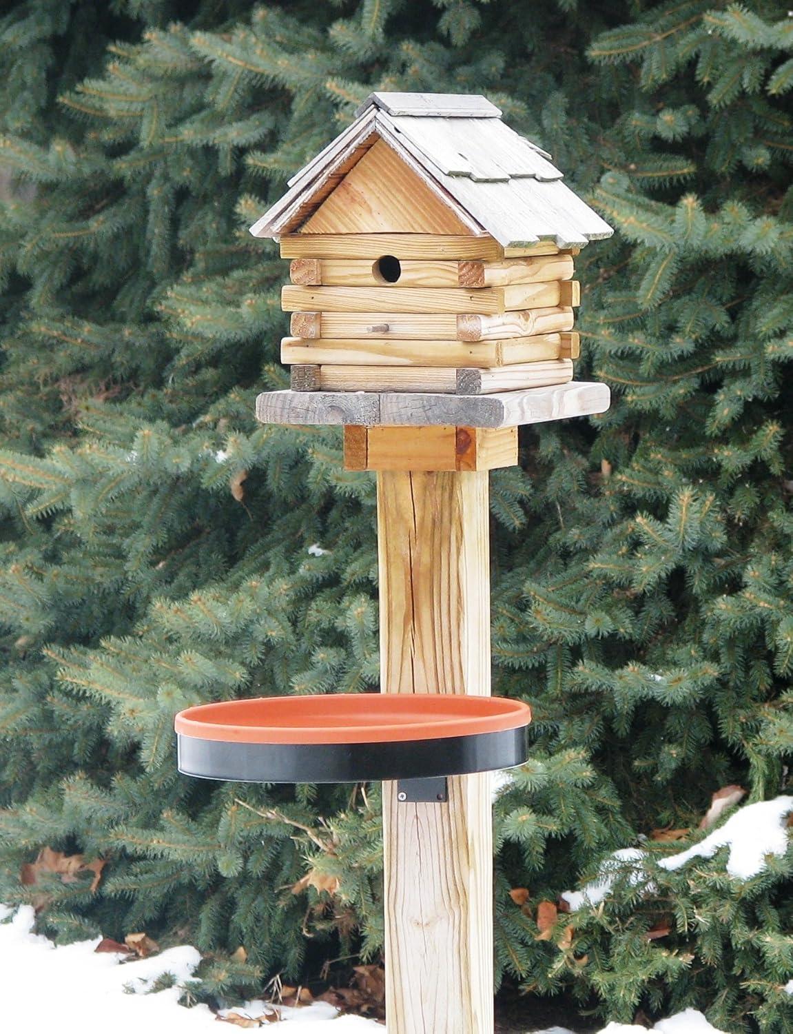 Terracotta Plastic Heated Birdbath with Multiple Mounting Options