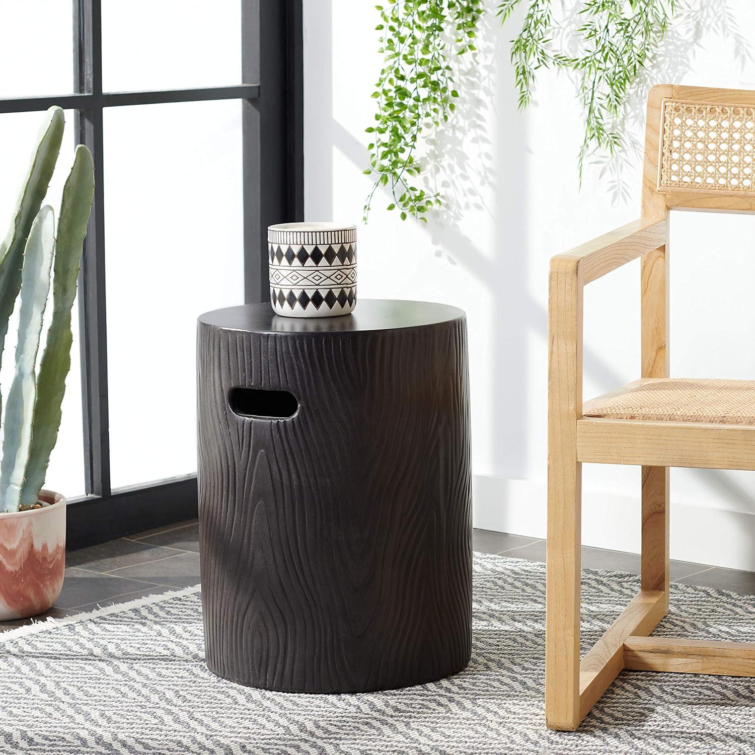 Trunk Accent Stool - Indoor/Outdoor - VNN1004 - Black - Safavieh
