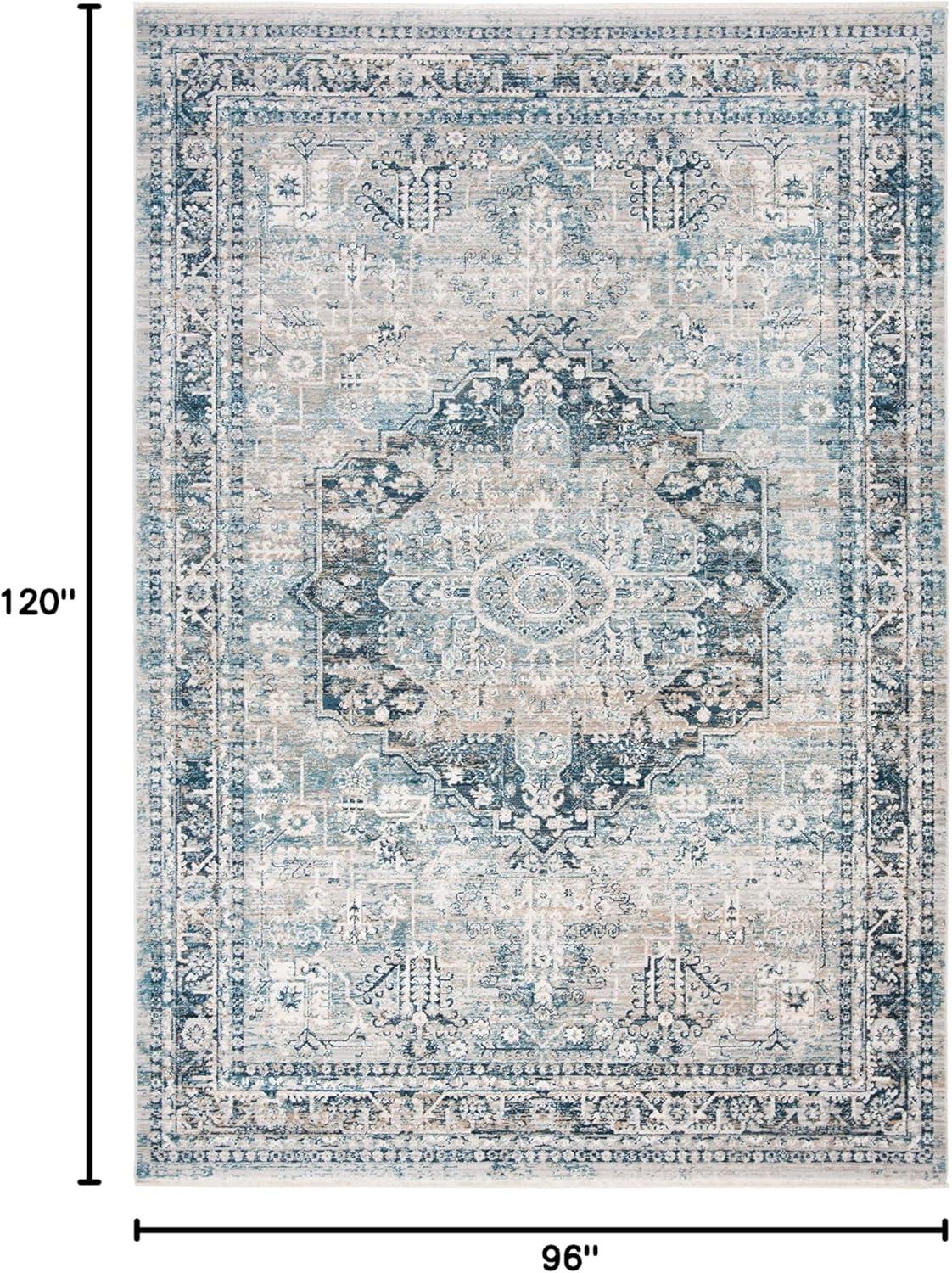 Victoria VIC933 Power Loomed Area Rug - Blue/Grey - 8'x10' - Safavieh.