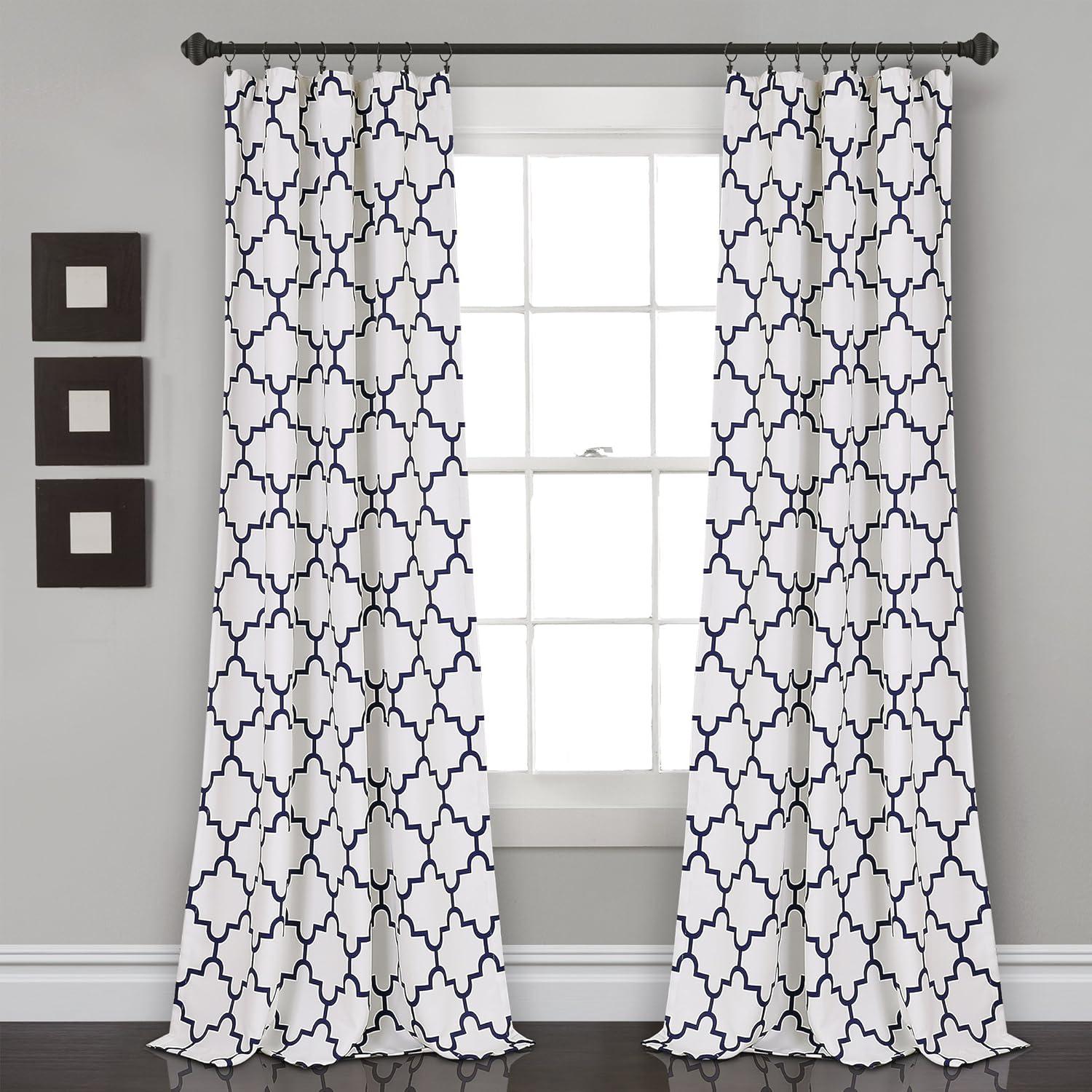 Lush Decor Geometric Room Darkening Thermal Curtain Panels (Set of 2)