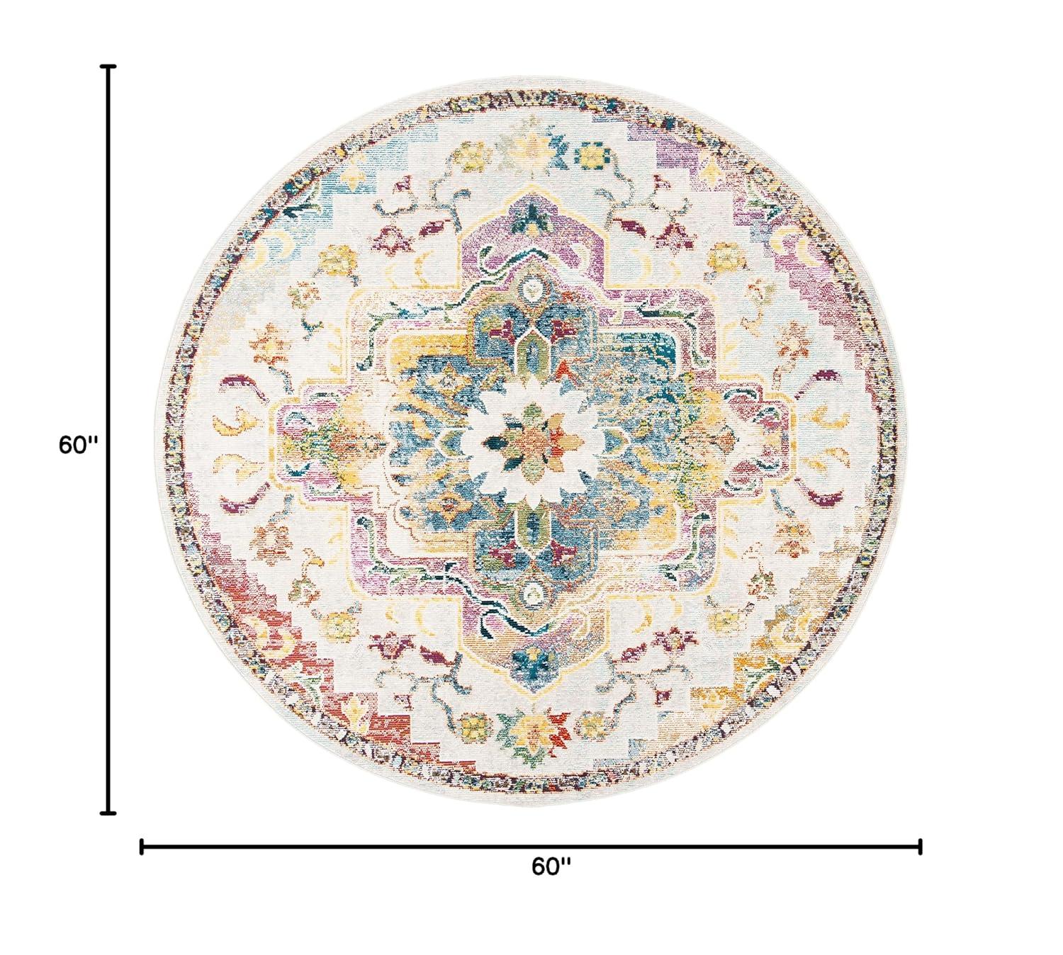 Crystal CRS501 Loomed Indoor Area Rug - Light Blue/Grey - 5'x5' Round - Safavieh
