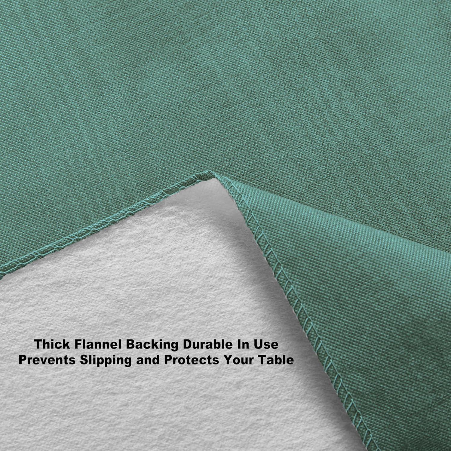 Hunter Green Moire Wavy Solid 52 x 52 inch Square Vinyl Dining Tablecloth with Flannel Backing