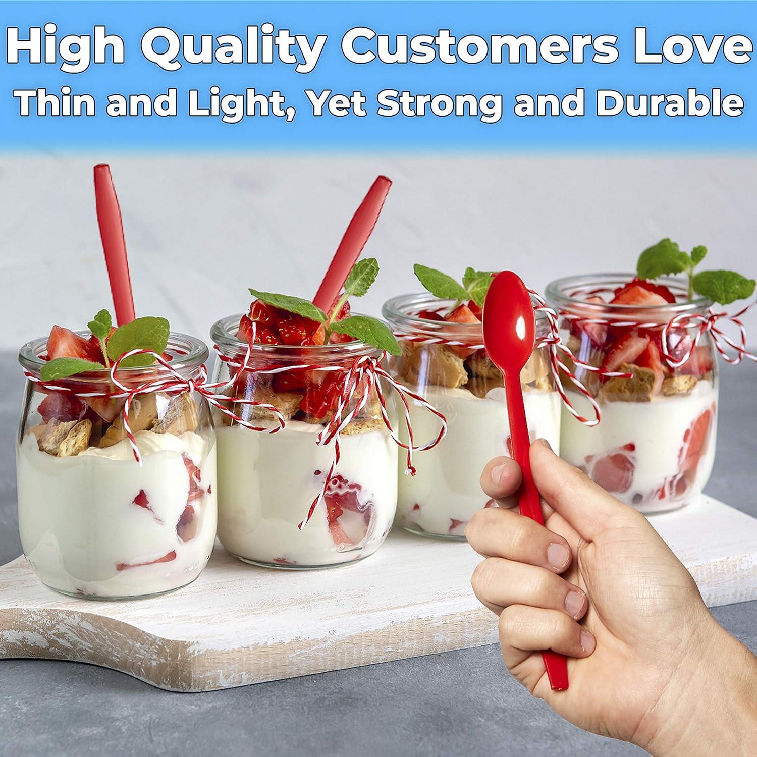 Avant Grub Extra Sturdy, Super Fun Red 8in Sundae Spoons 50ct