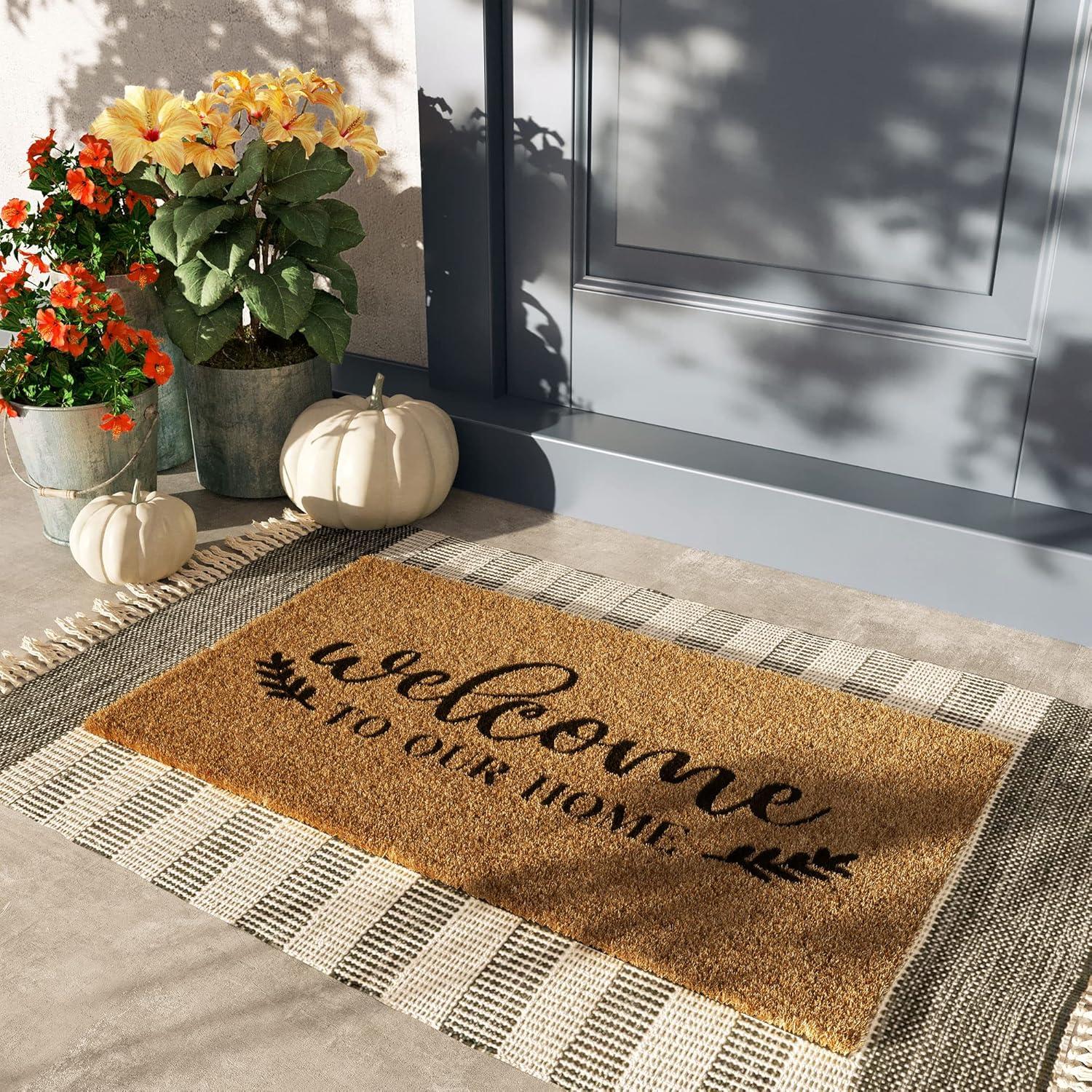 Bathroom Doormat Welcome Welcome Outdoors, Large Front Door Entrance Absorbent Anti-Dirty Non-Slip Entry Carpet, Low Profile Kitchen Door Mat Bedroom Carpet Porch Rugs 16 * 24in