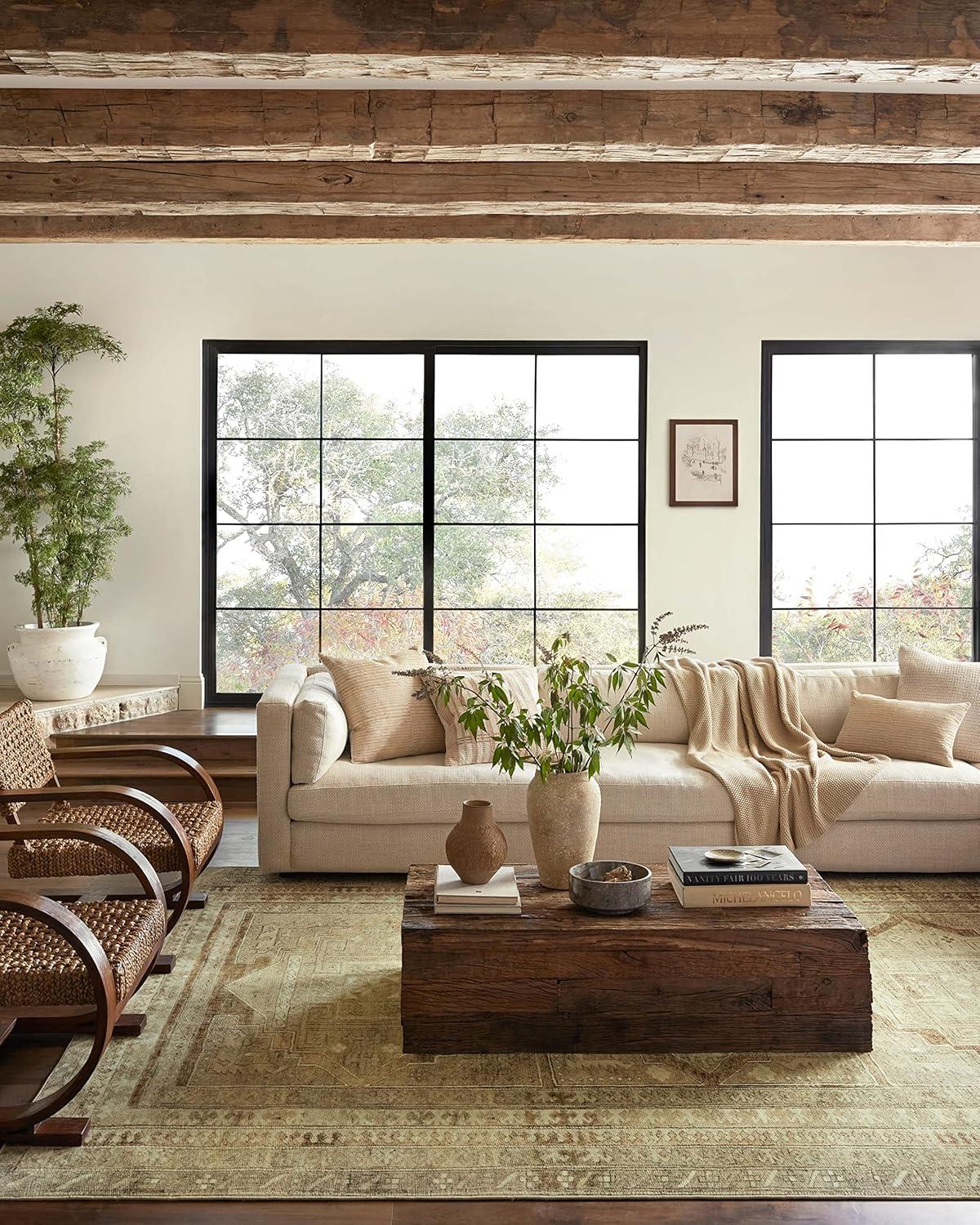 Sinclair II Rug by Magnolia Home by Joanna Gaines x Loloi - Khaki and Tobacco / 8'6" x 11'6"