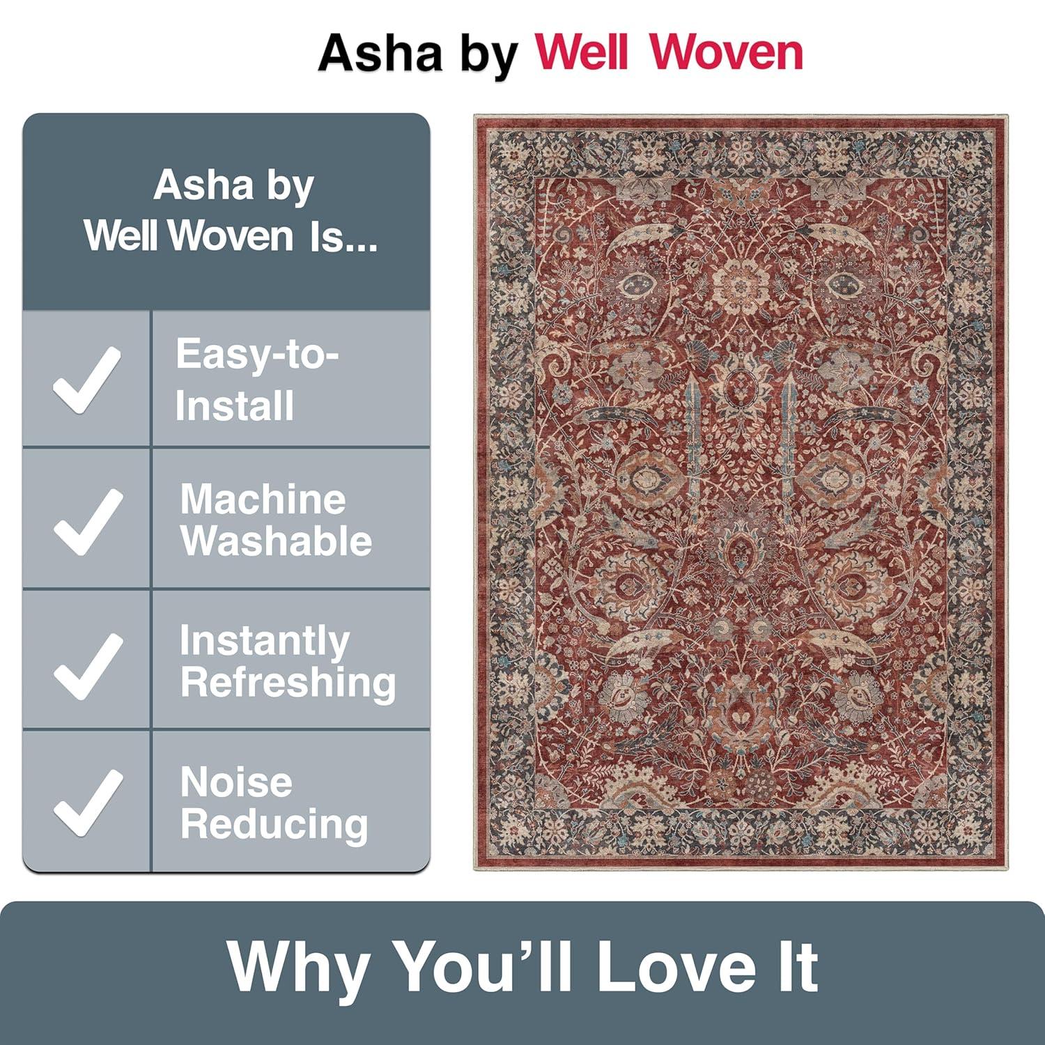 Asha Oriental Persian Flat-Weave Red Rug
