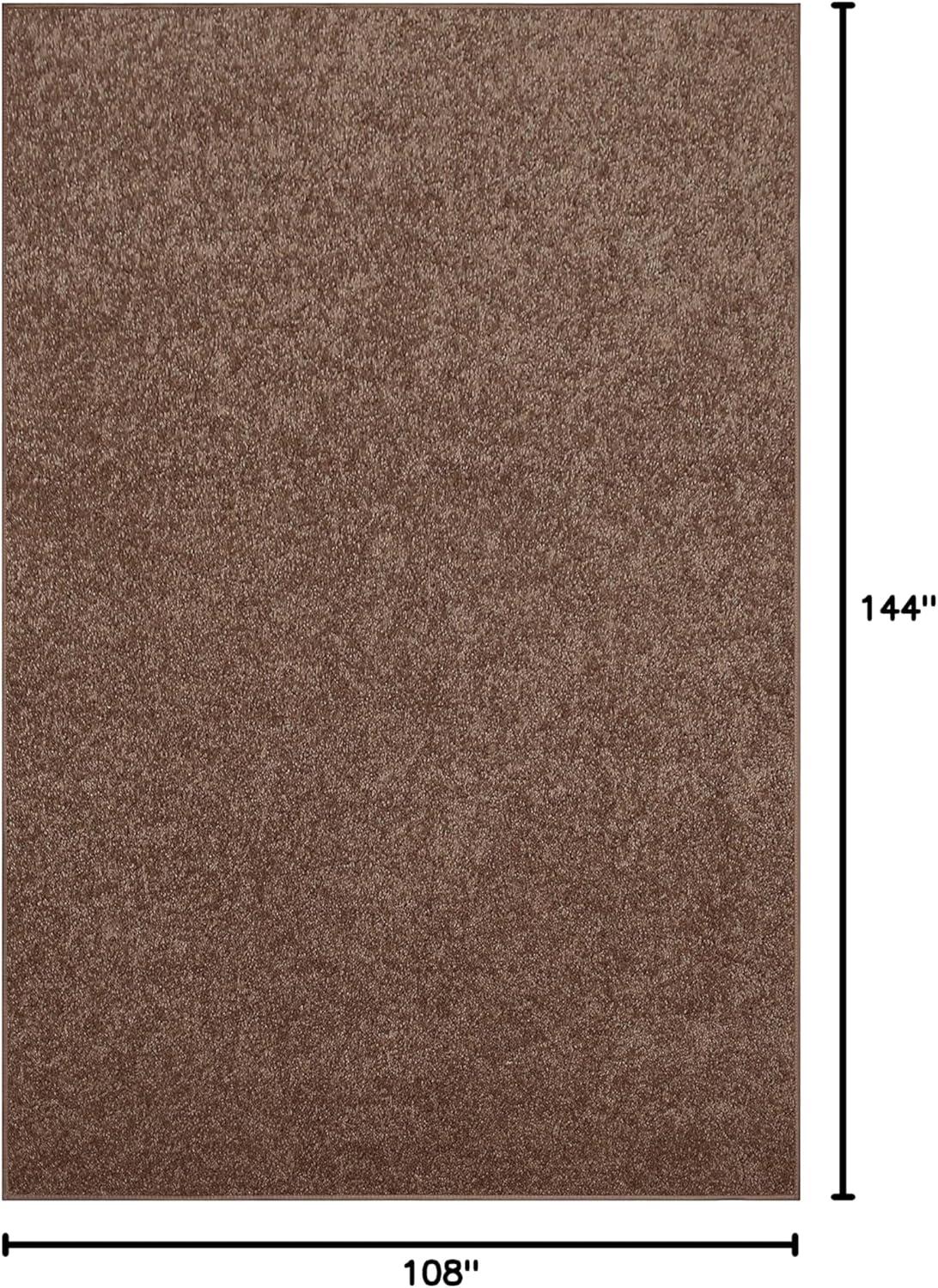 Brown 9' x 12' Stain-Resistant Synthetic Fur Kids Rug