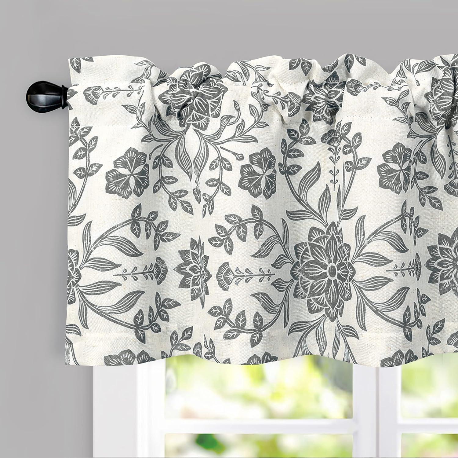 Twyla Floral Tailored 52'' W Window Valance