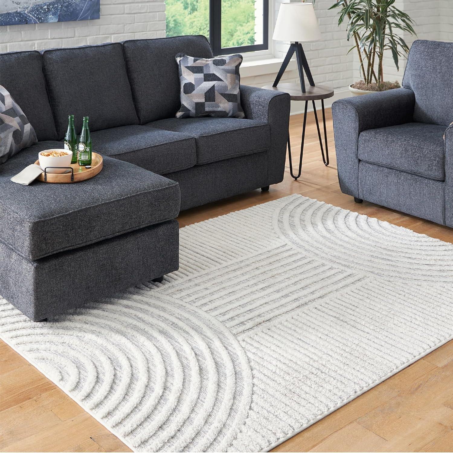 Signature Design by Ashley Contemporary Lambworth 5'3" x 7' Rug  Gray/Cream