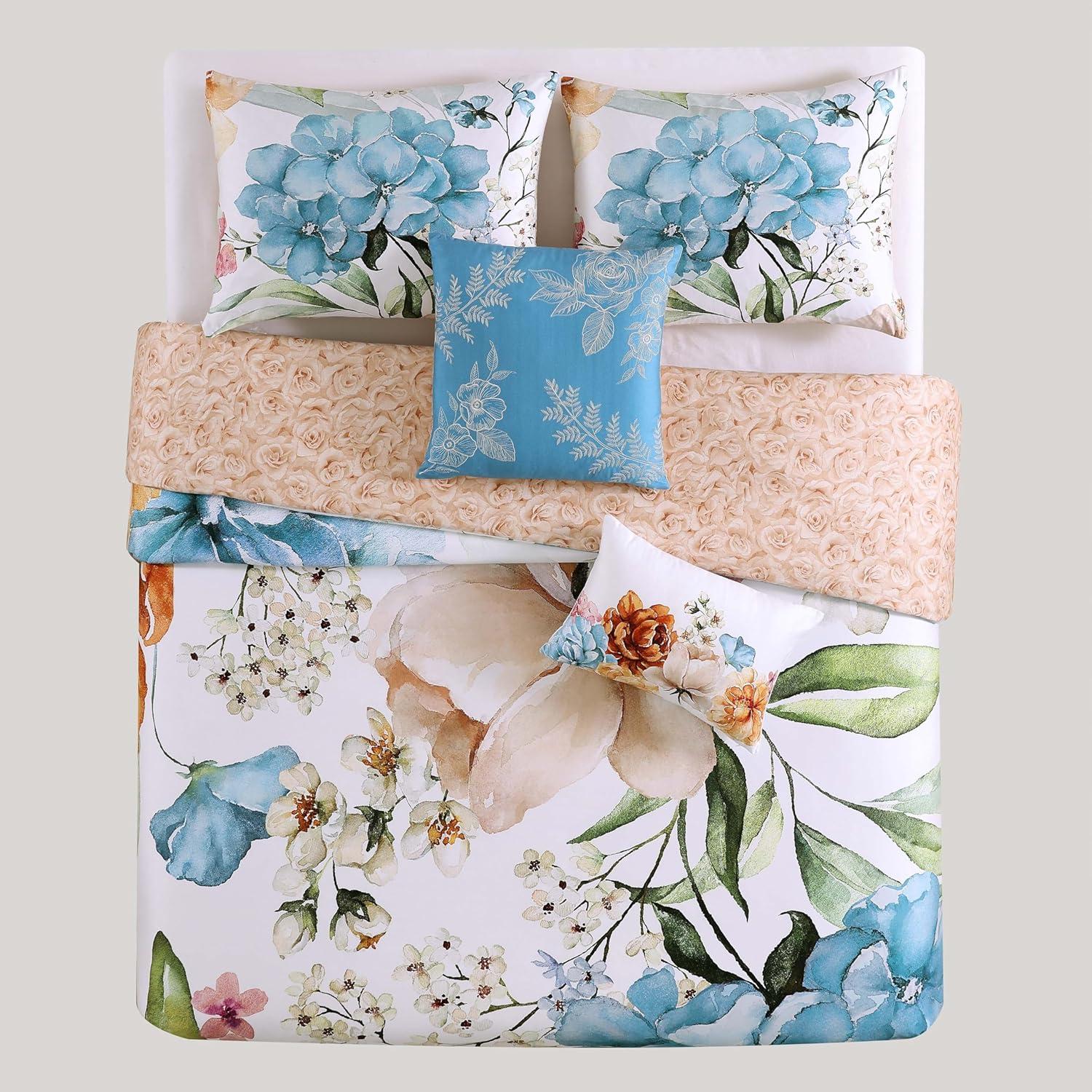 BeBeJan Bebejan Maia 100% Cotton Sateen 5 Piece Reversible Comforter Set