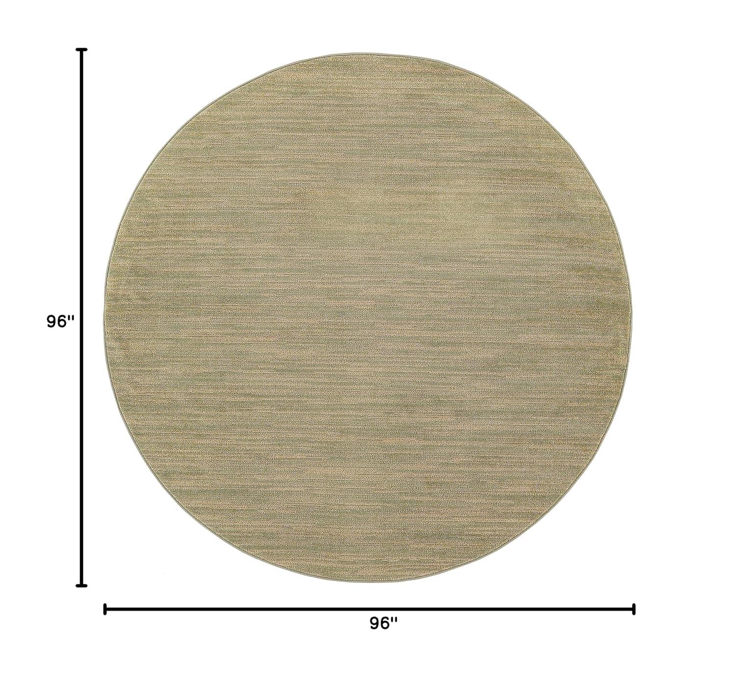 Nourison Essentials Solid Indoor/Outdoor Area Rug Green Gold 8'xRound