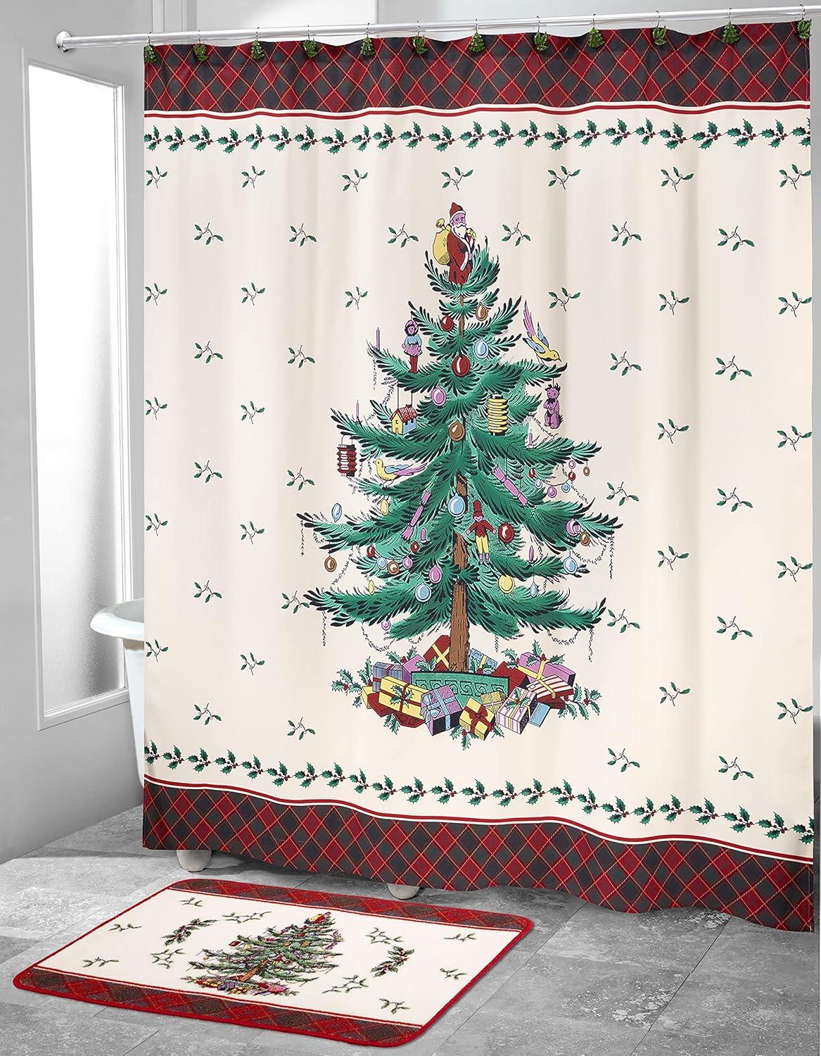 Spode® Christmas Tree Tartan Shower Curtain